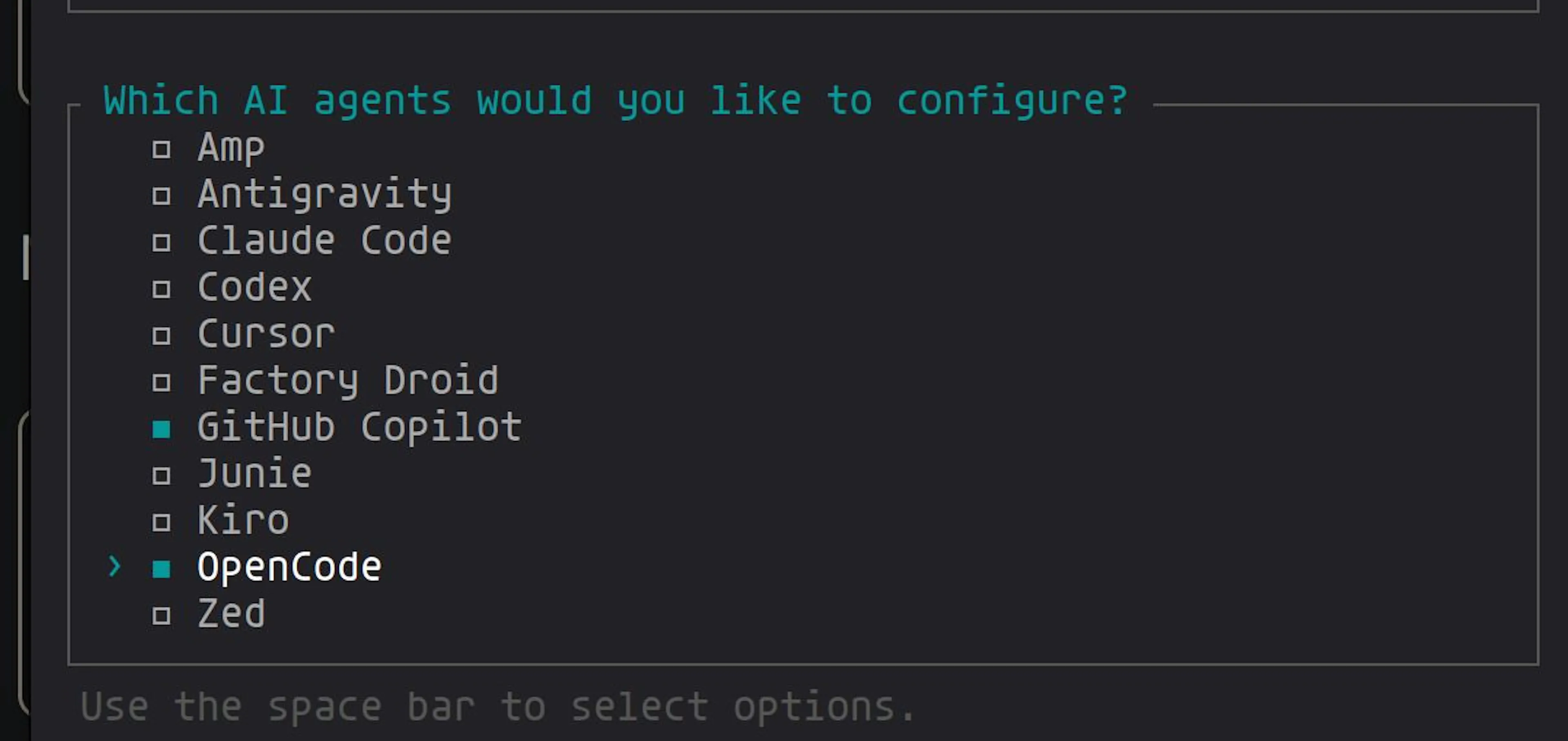 VSCode is ready to go with most coding agents