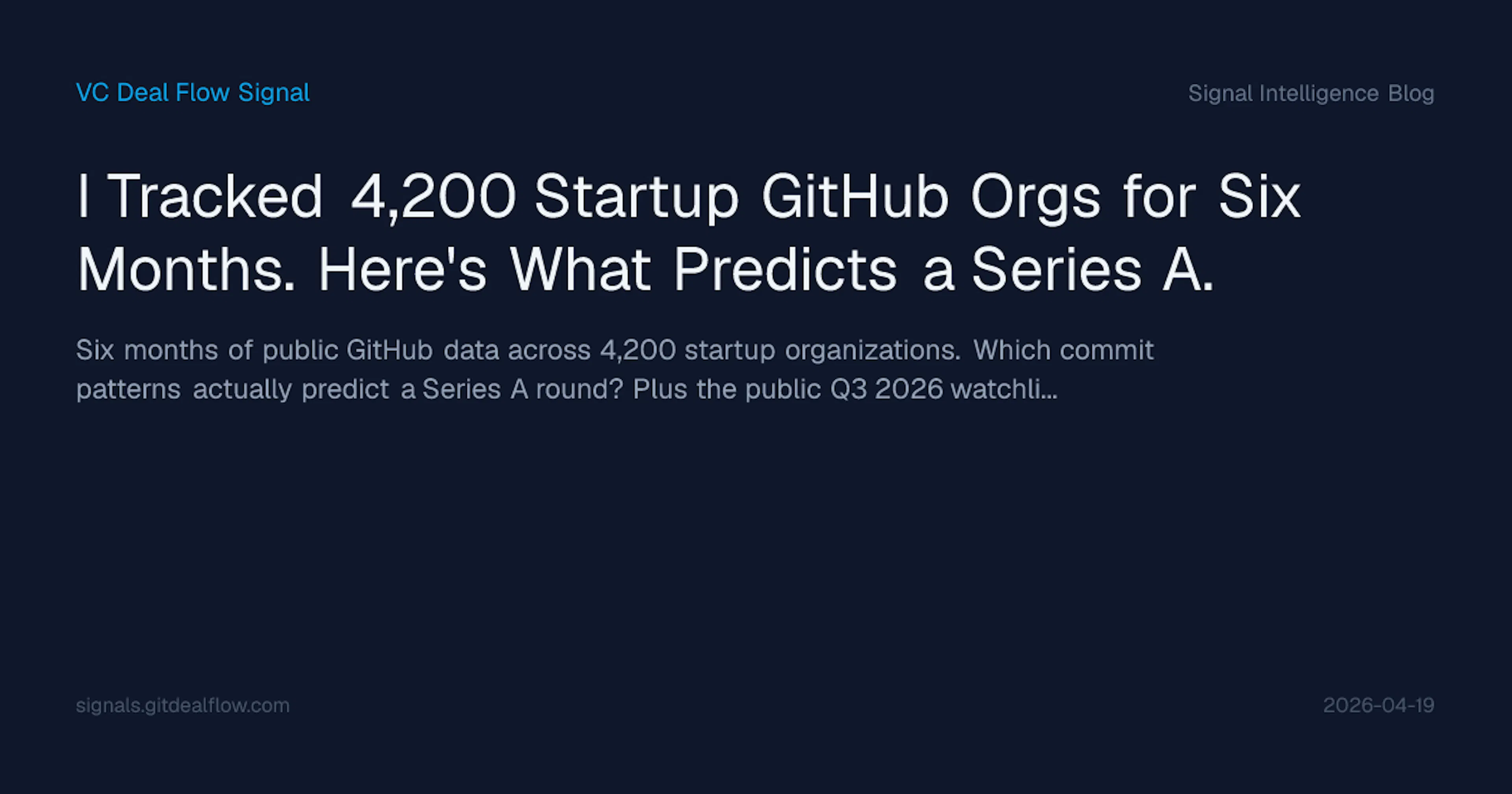 Can GitHub Activity Predict the Next Startup Fundraise?