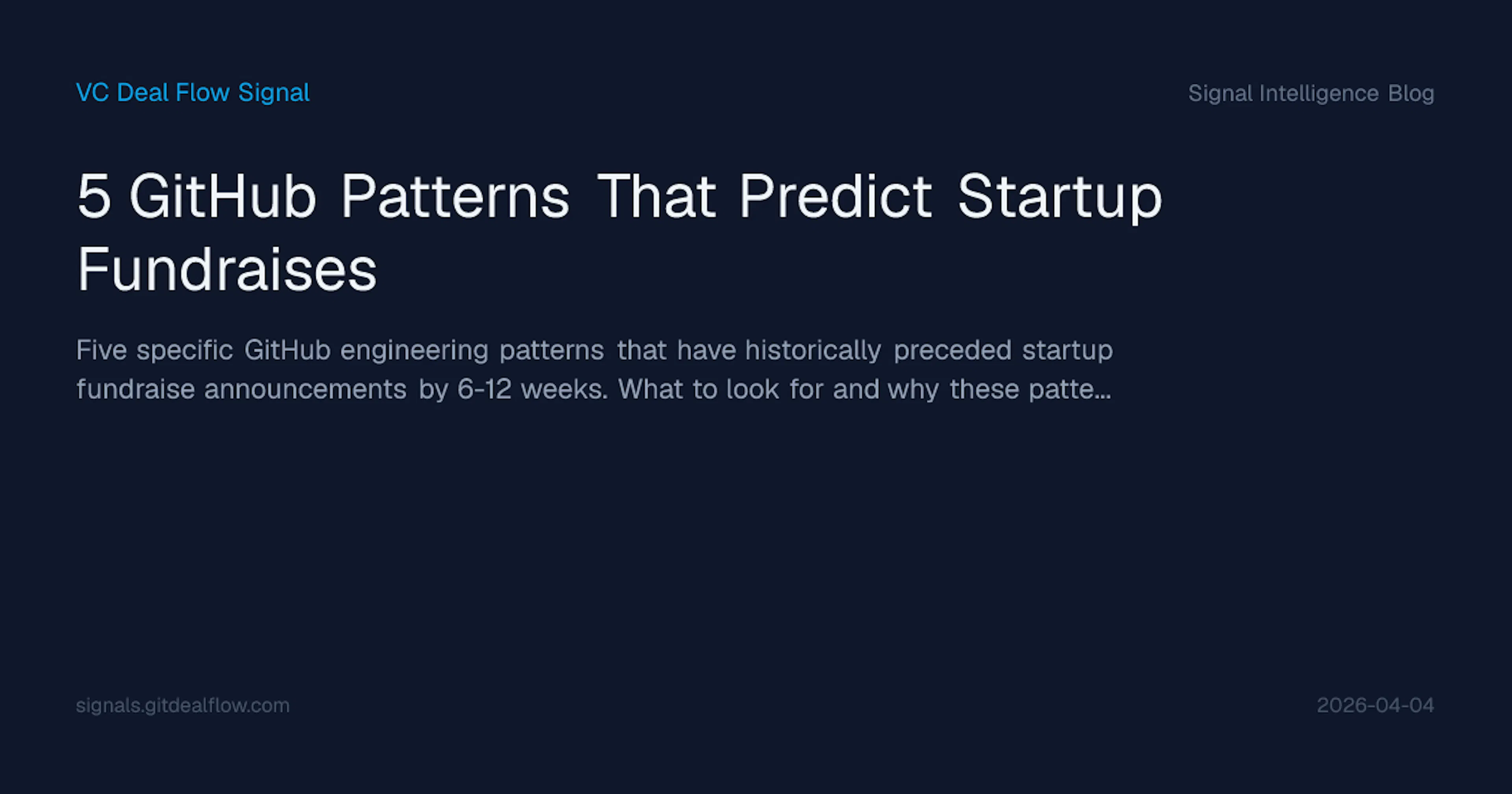 featured image - Which Five GitHub Patterns Show Up Before a Startup Fundraise?