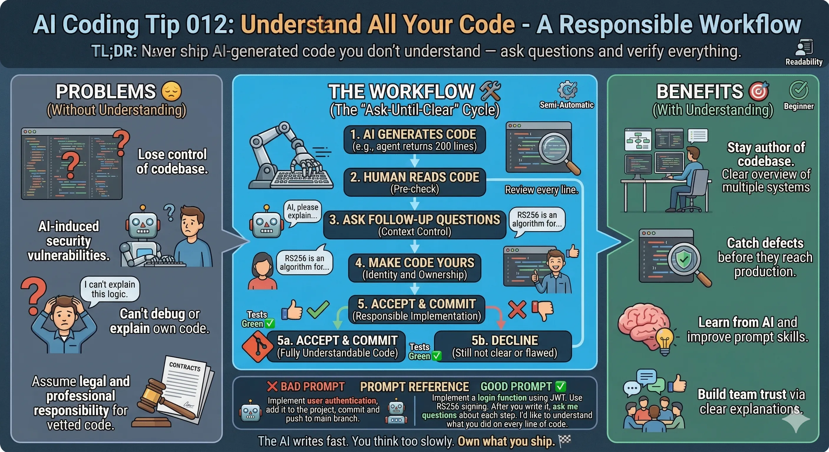 featured image - AI Coding Tip 012 - Understand All Your Code