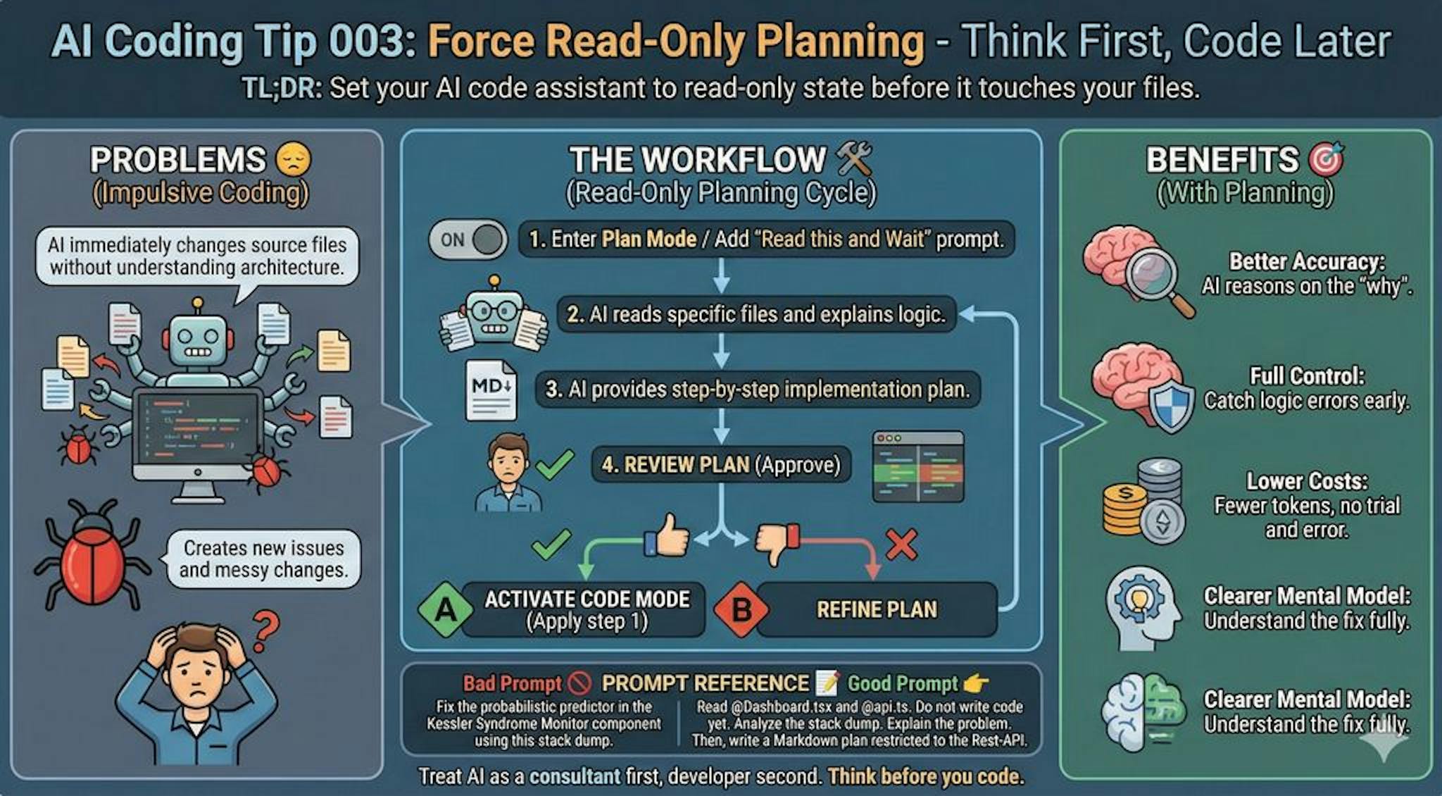 featured image - AI Coding Tip 003 - Force Read-Only Planning