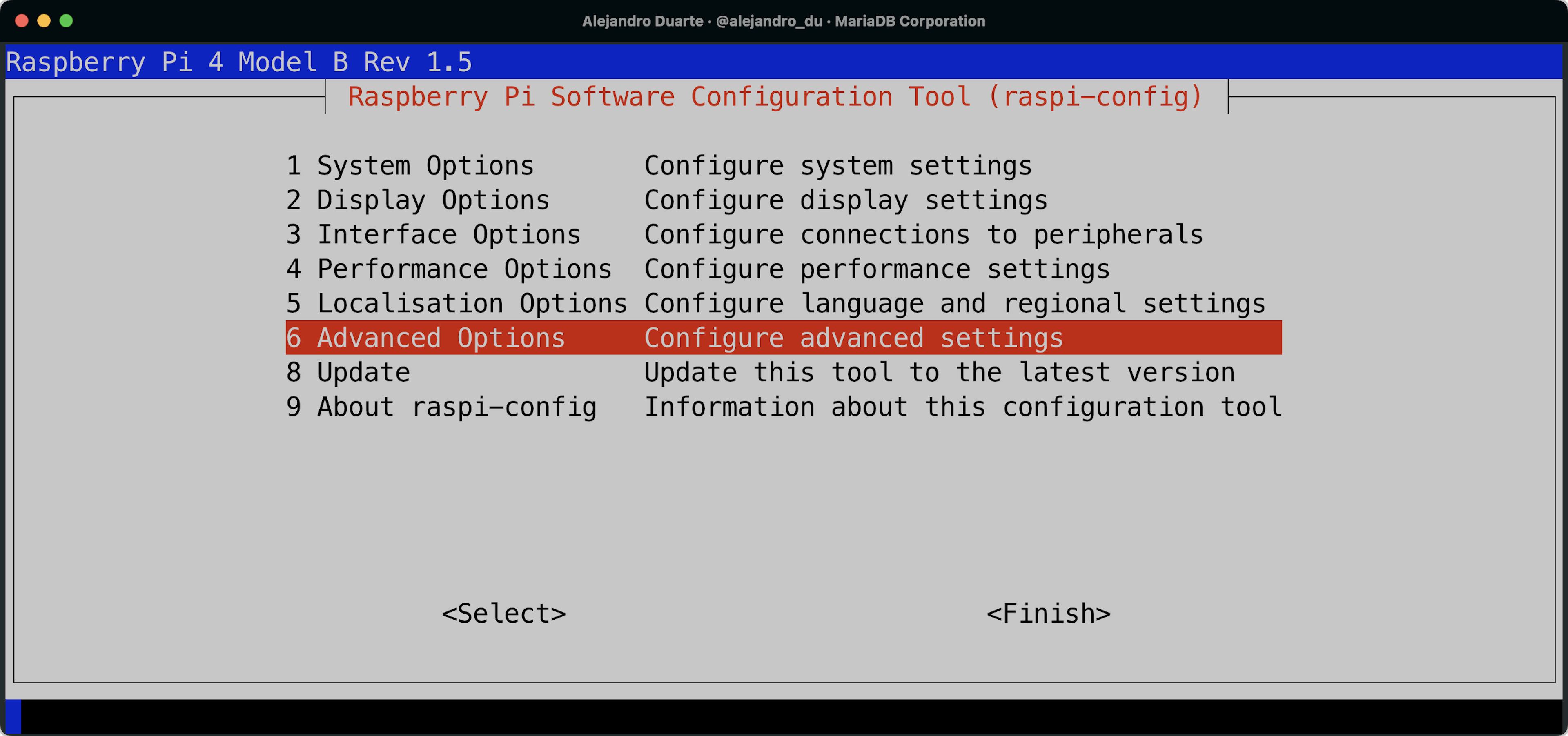 Configuración manual con raspi-config