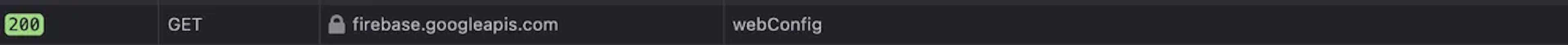 Request sent to firebase.googleapis.com