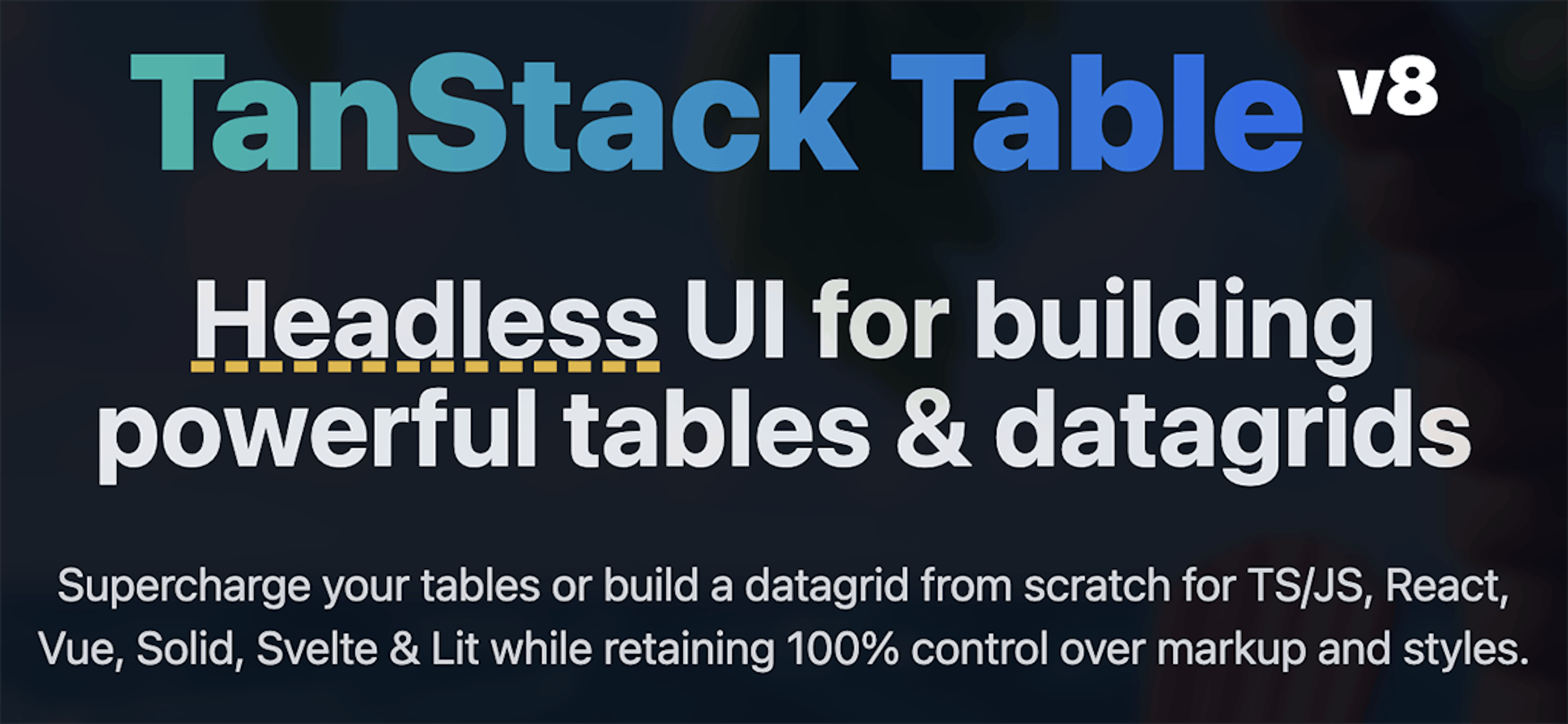 TanStack Table - Website