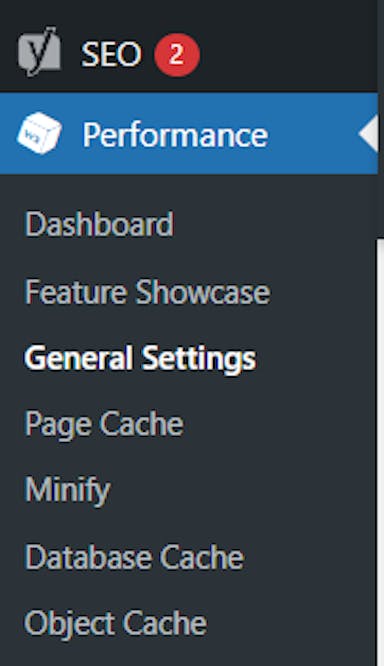 W3 Total Cache - find "Performance" in the Menu.