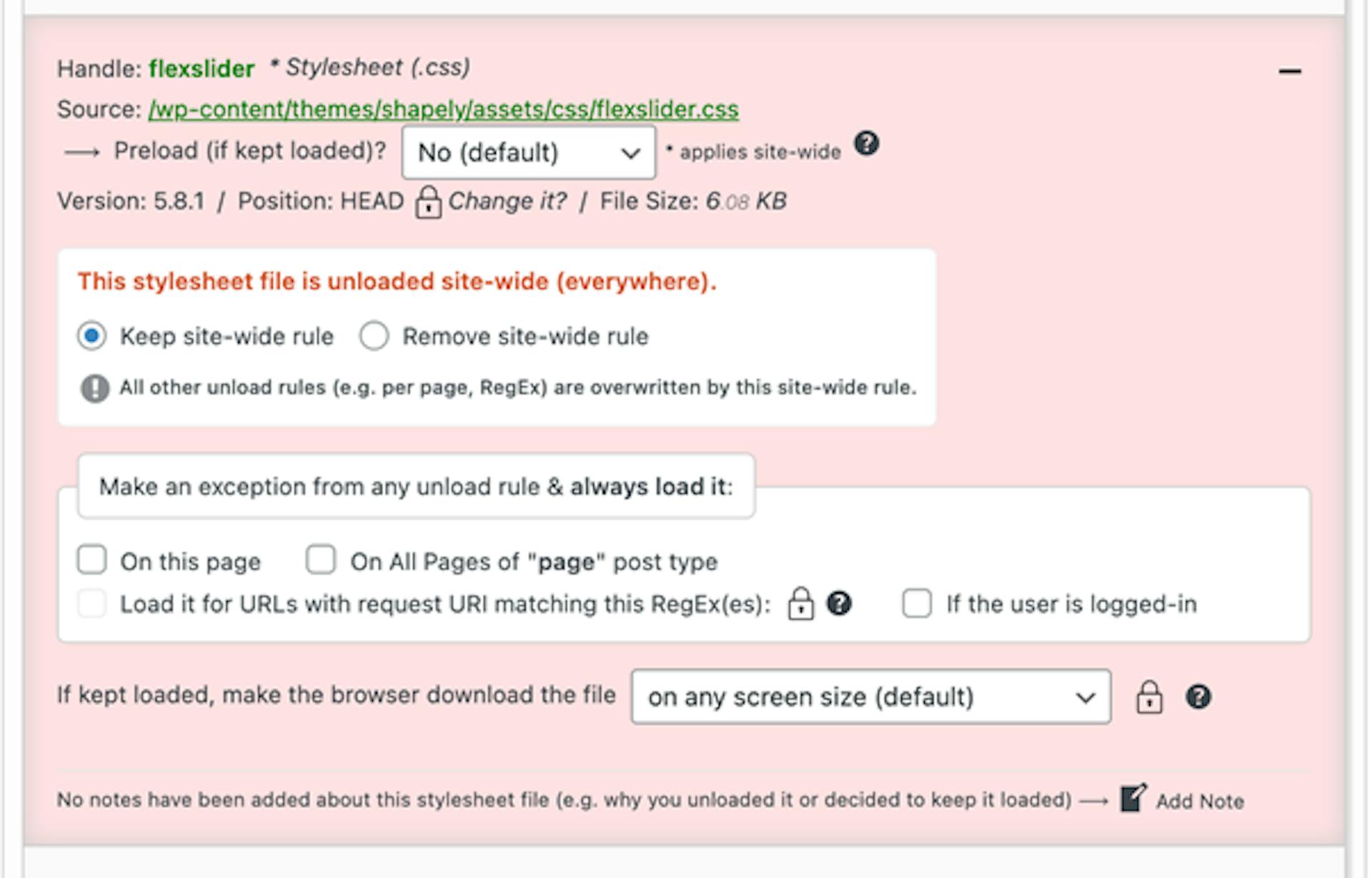 Asset CleanUp - disable CSS and JS files to load.