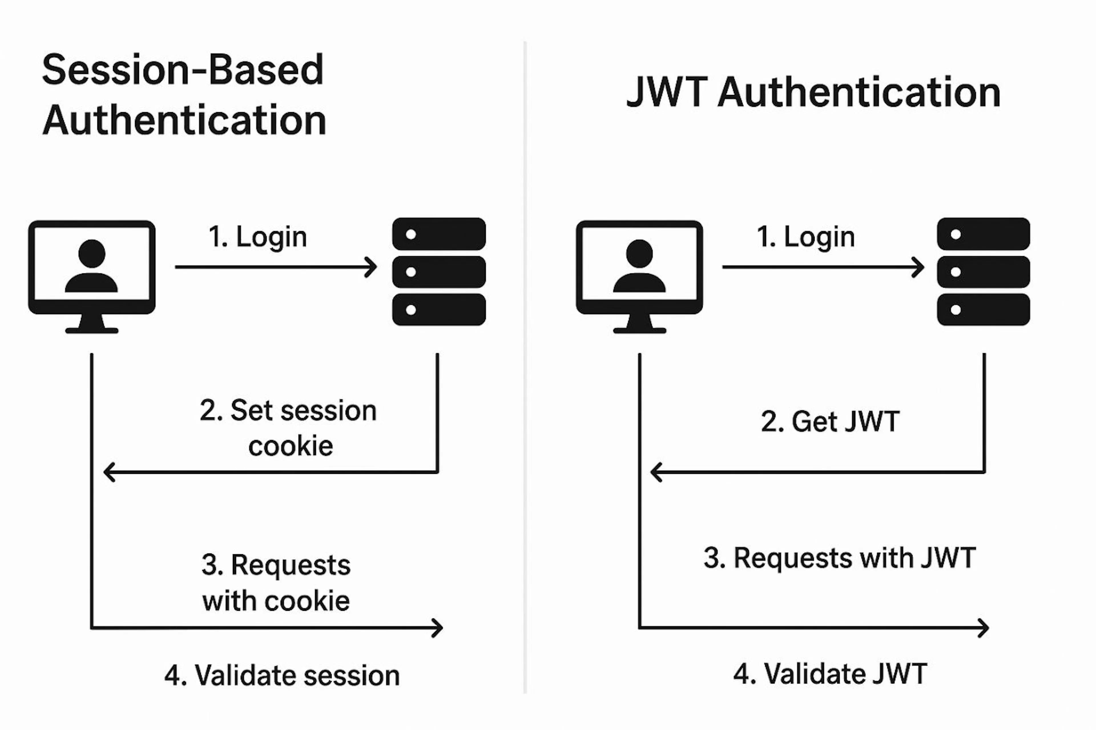 Session vs JWT Authentication — How They Work, Key Differences, and ...