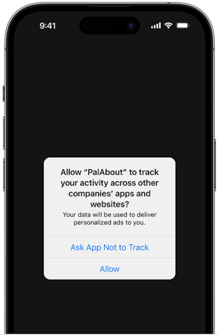 Apple’s tracking consent prompt; Source: Apple