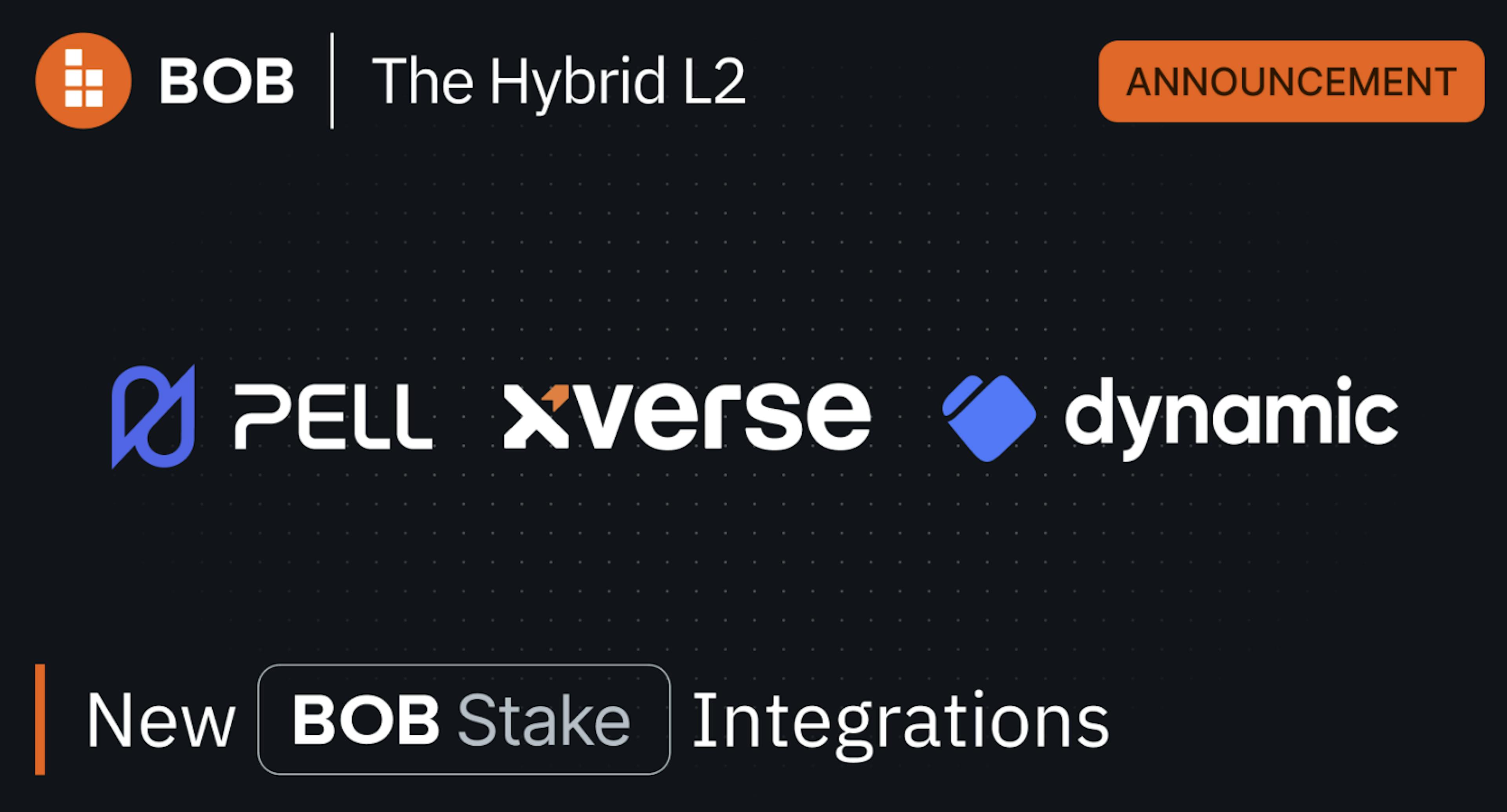 featured image - BOB Unlocks Bitcoin DeFi Potential with 1-Click Staking, Partnering with Pell, Xverse, Dynamic