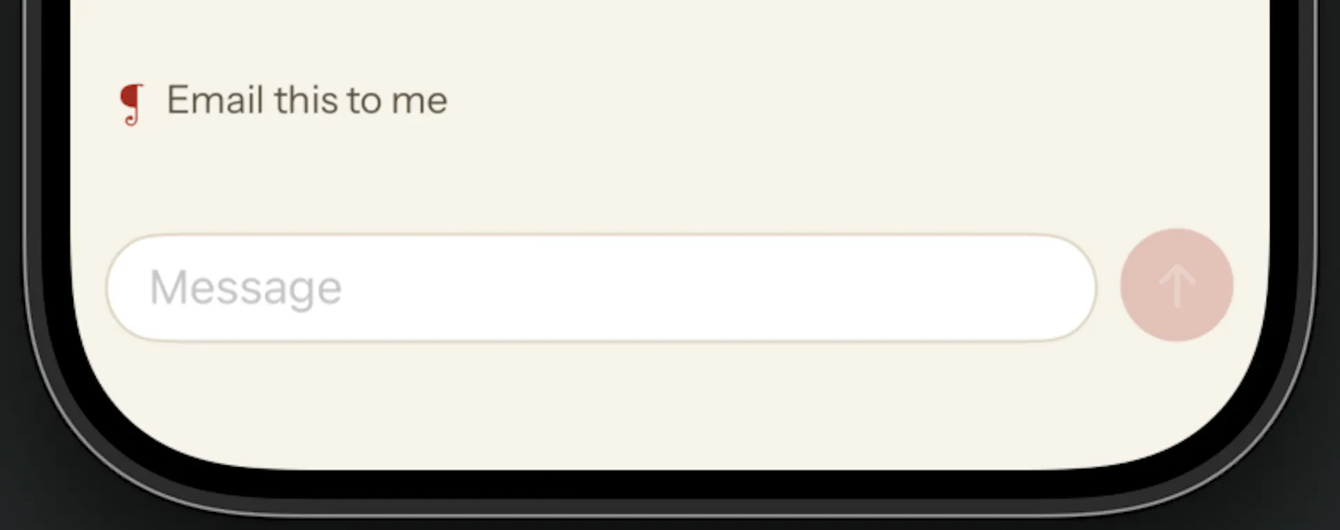 The bottom of a Sojourn conversation showing an Email this to me action above the message input