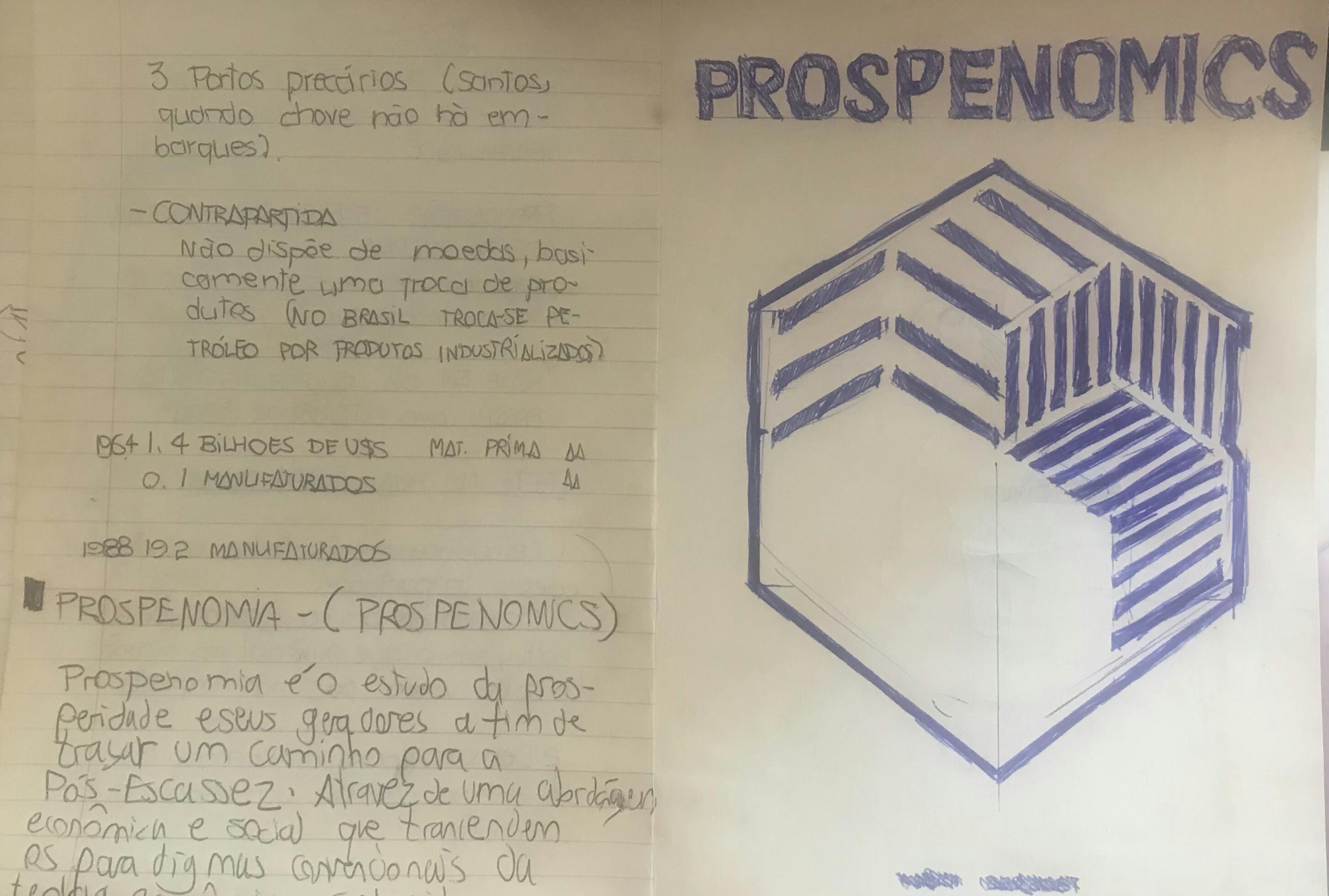 An idea conceived for Prospenomics logo in a university notebook by Luiz Pagano 