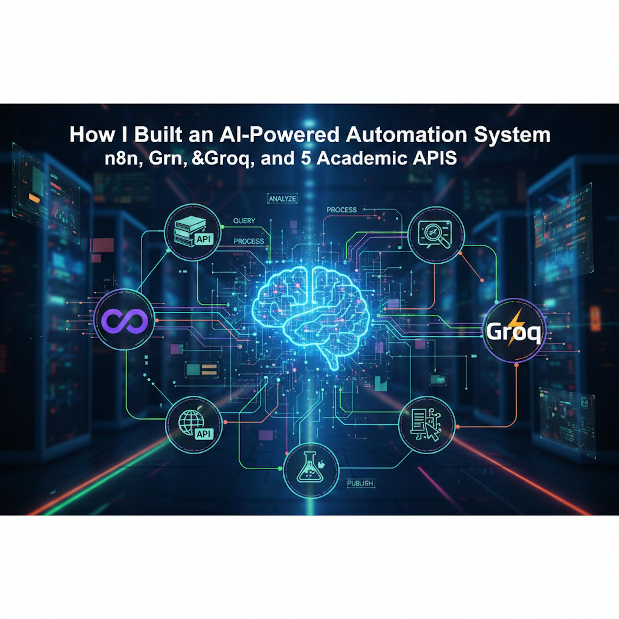 featured image - How I Built an AI-Powered Research Automation System with n8n, Groq, and 5 Academic APIs