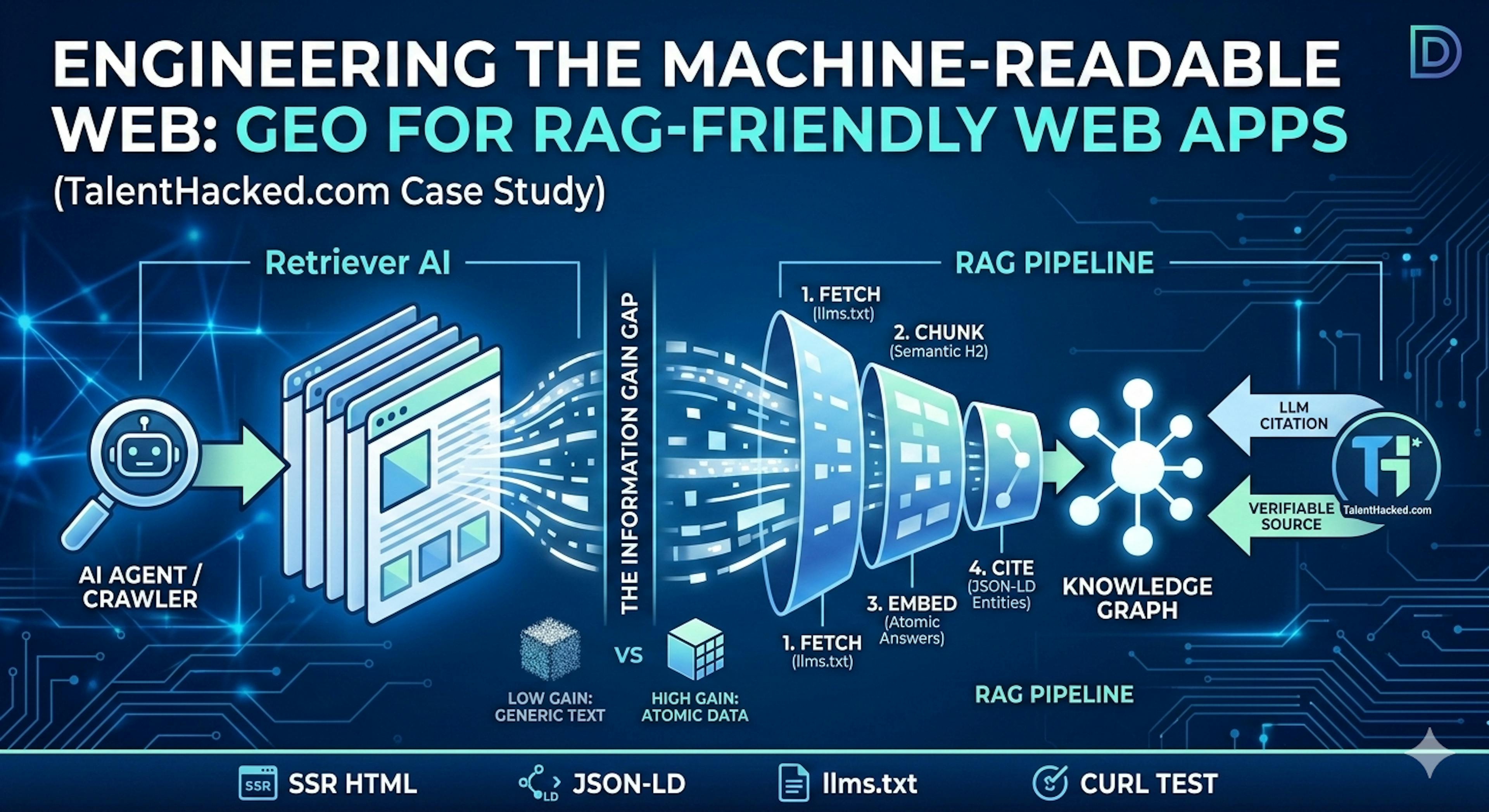 featured image - Engineering for the Answer Engine: GEO for RAG-Friendly Web Apps (TalentHacked.com Case Study)