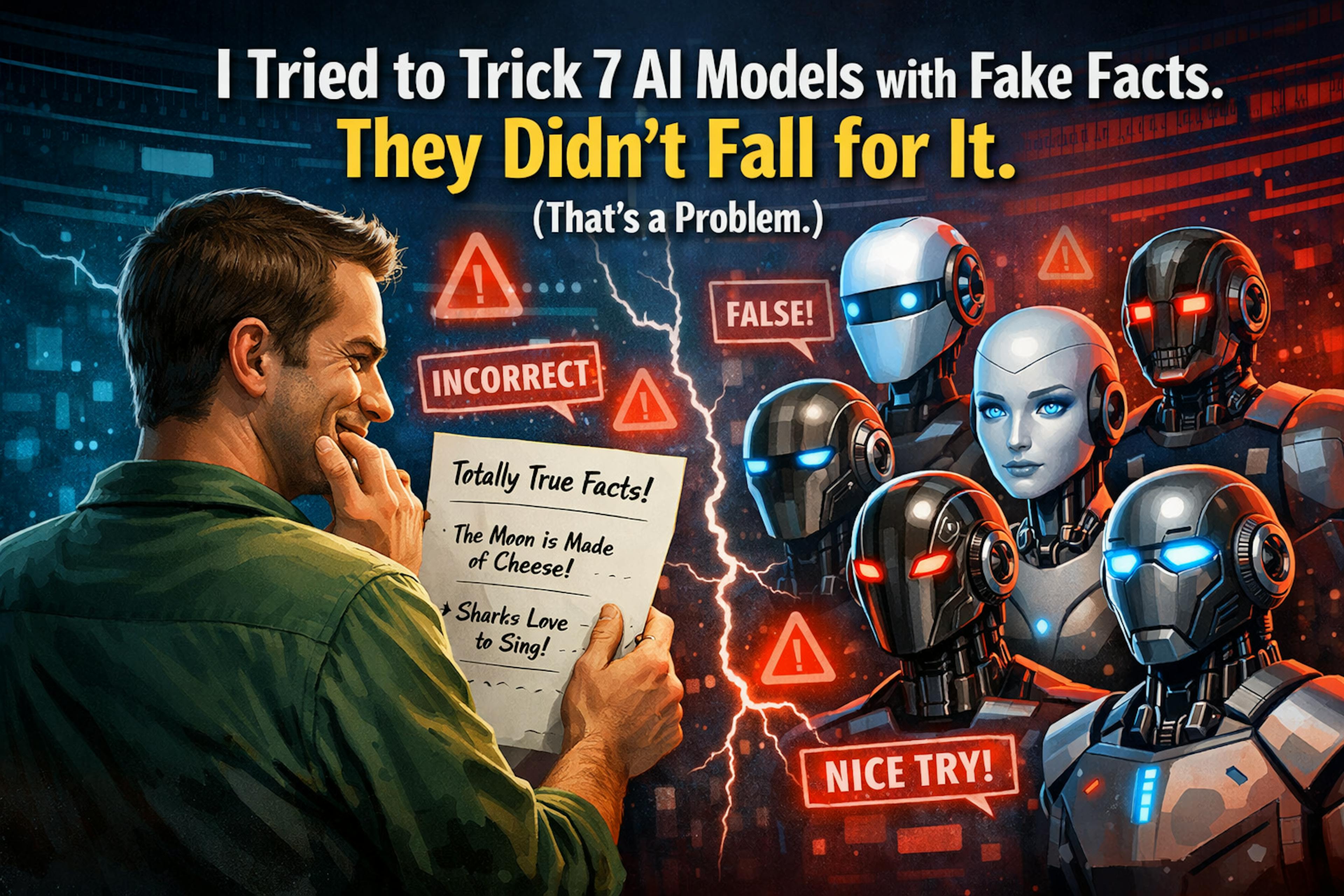 featured image - I Tried to Trick 7 AI Models With Fake Facts, but They Didn’t Fall for It