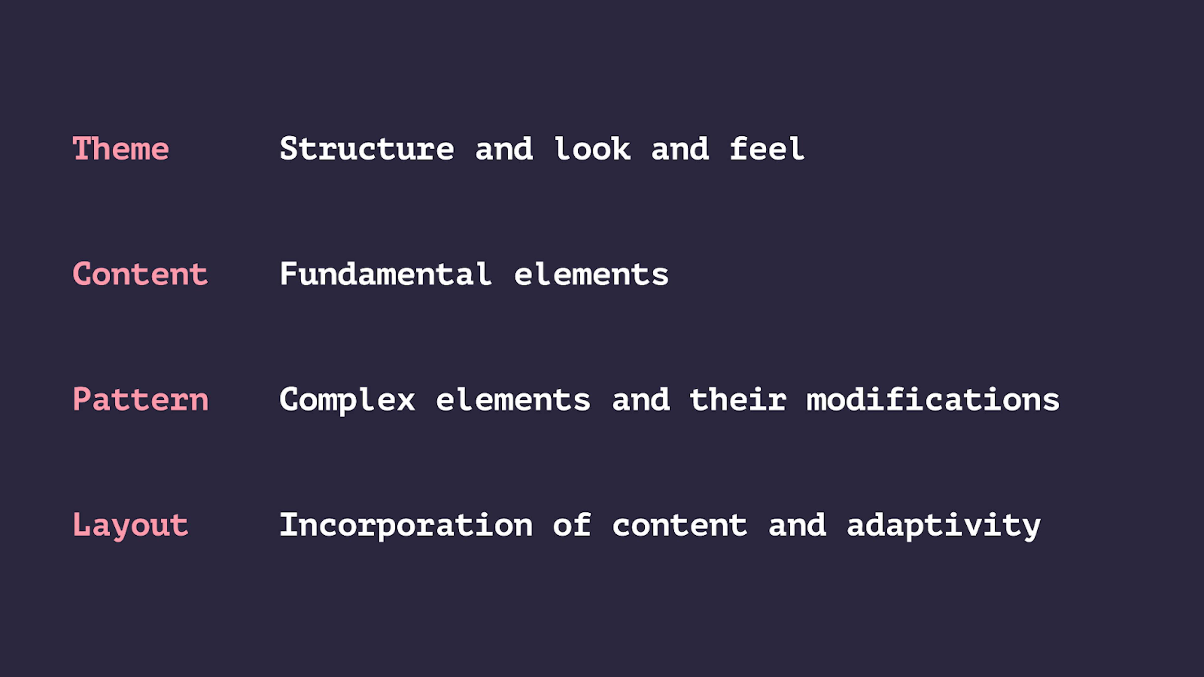 4 levels of the design system in a few words