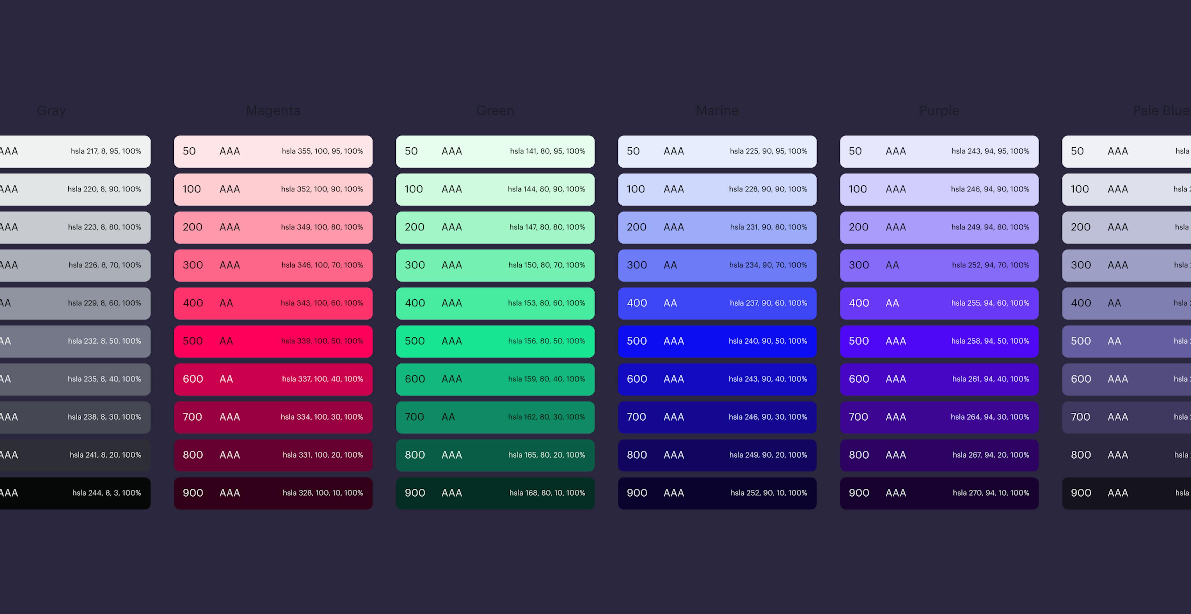 Base color palette