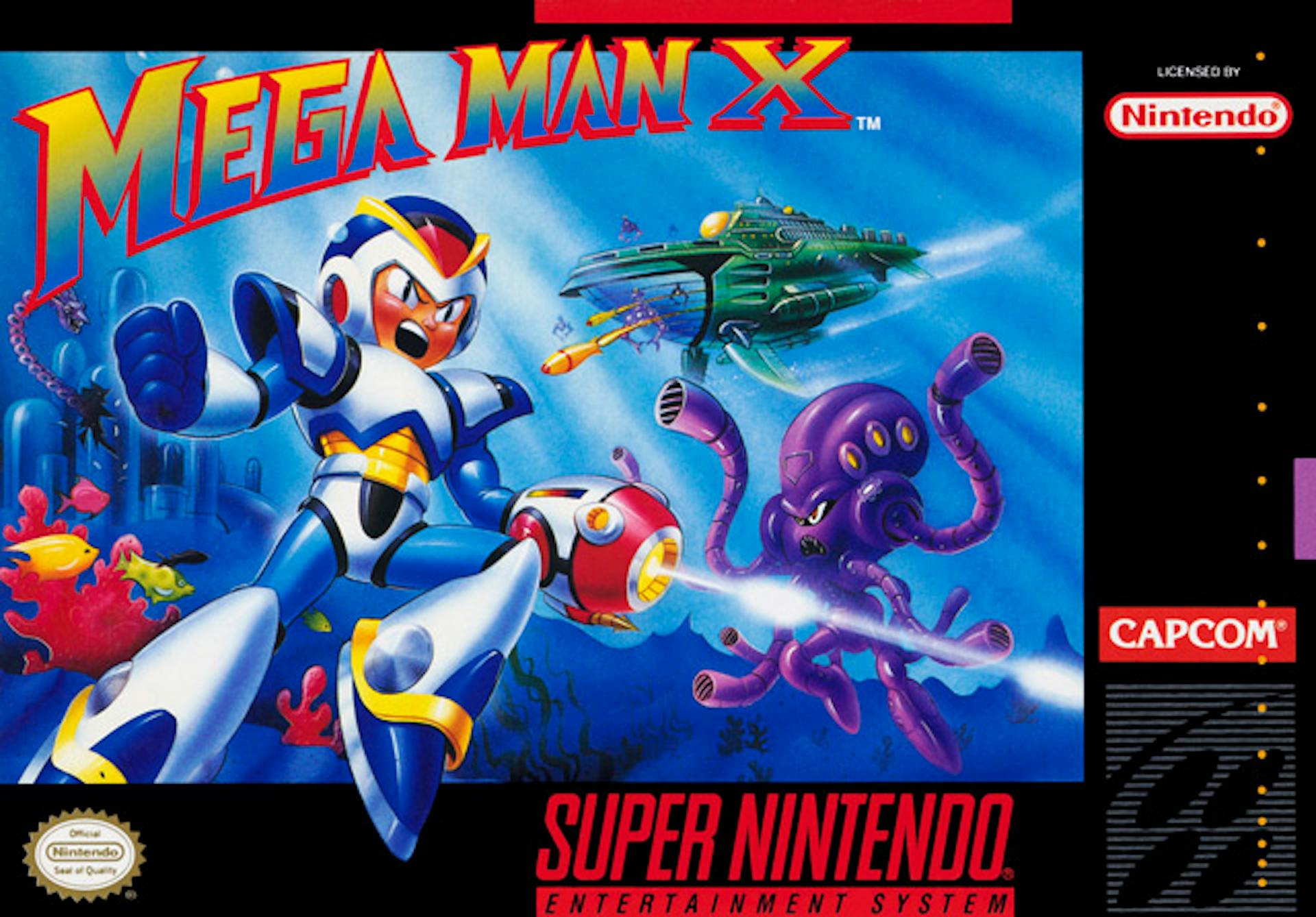 Box art for Mega Man X, my favorite game of all time and my gaming muse.