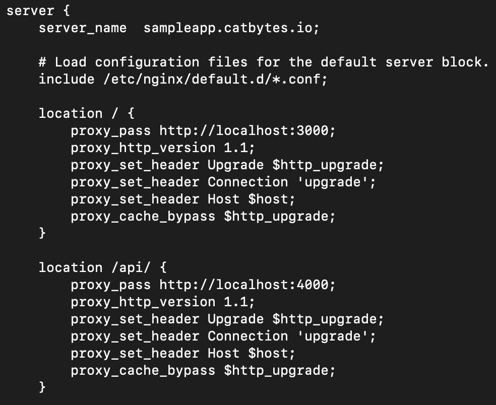 Picture 19. Example of Nginx configurations