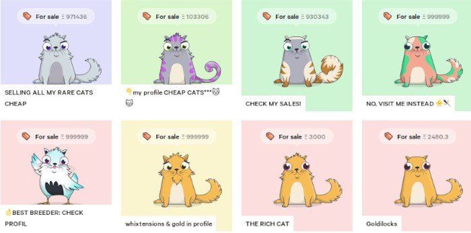 cryptokitties NFT collection