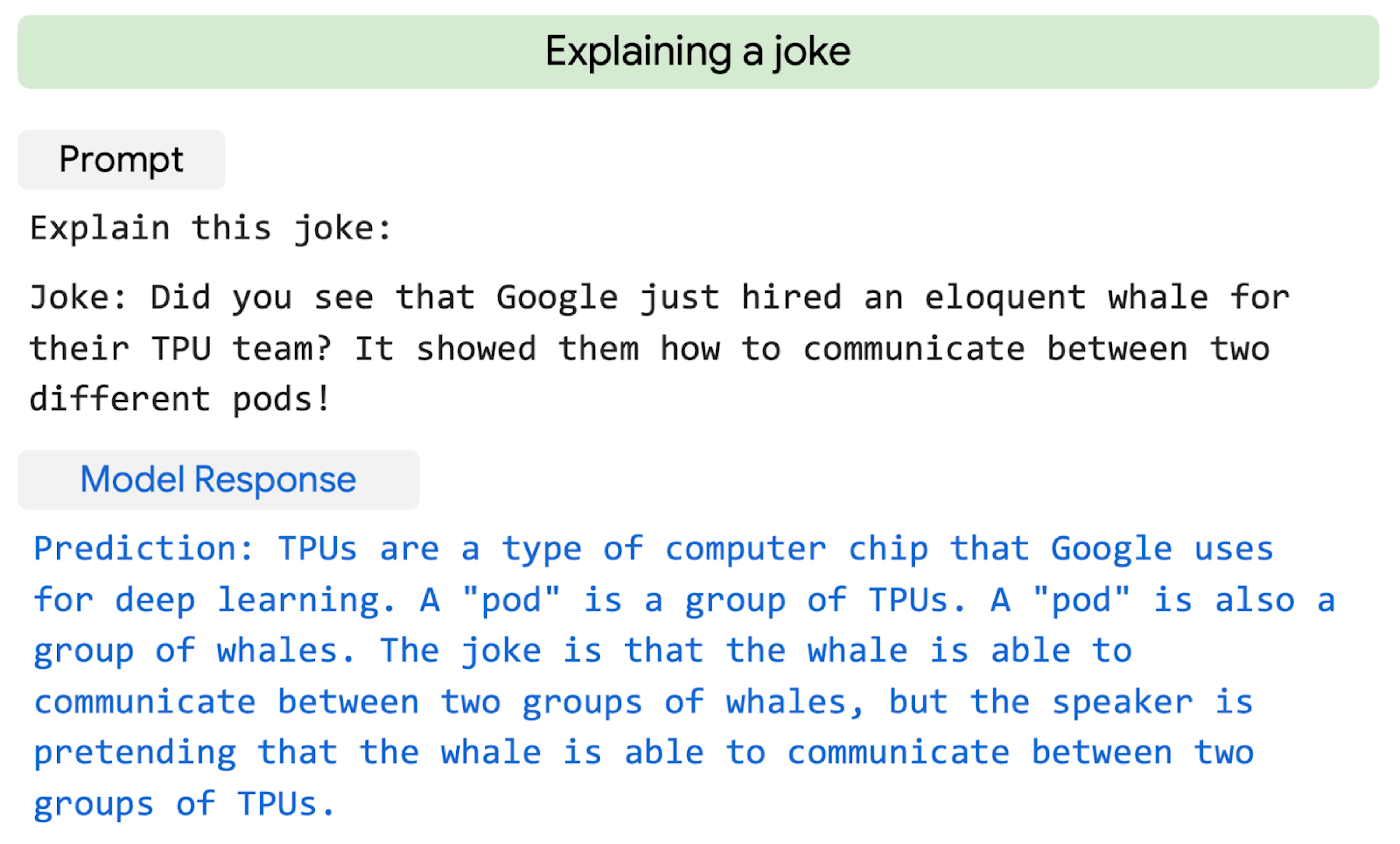 Google’s PaLM explains why a joke is funny