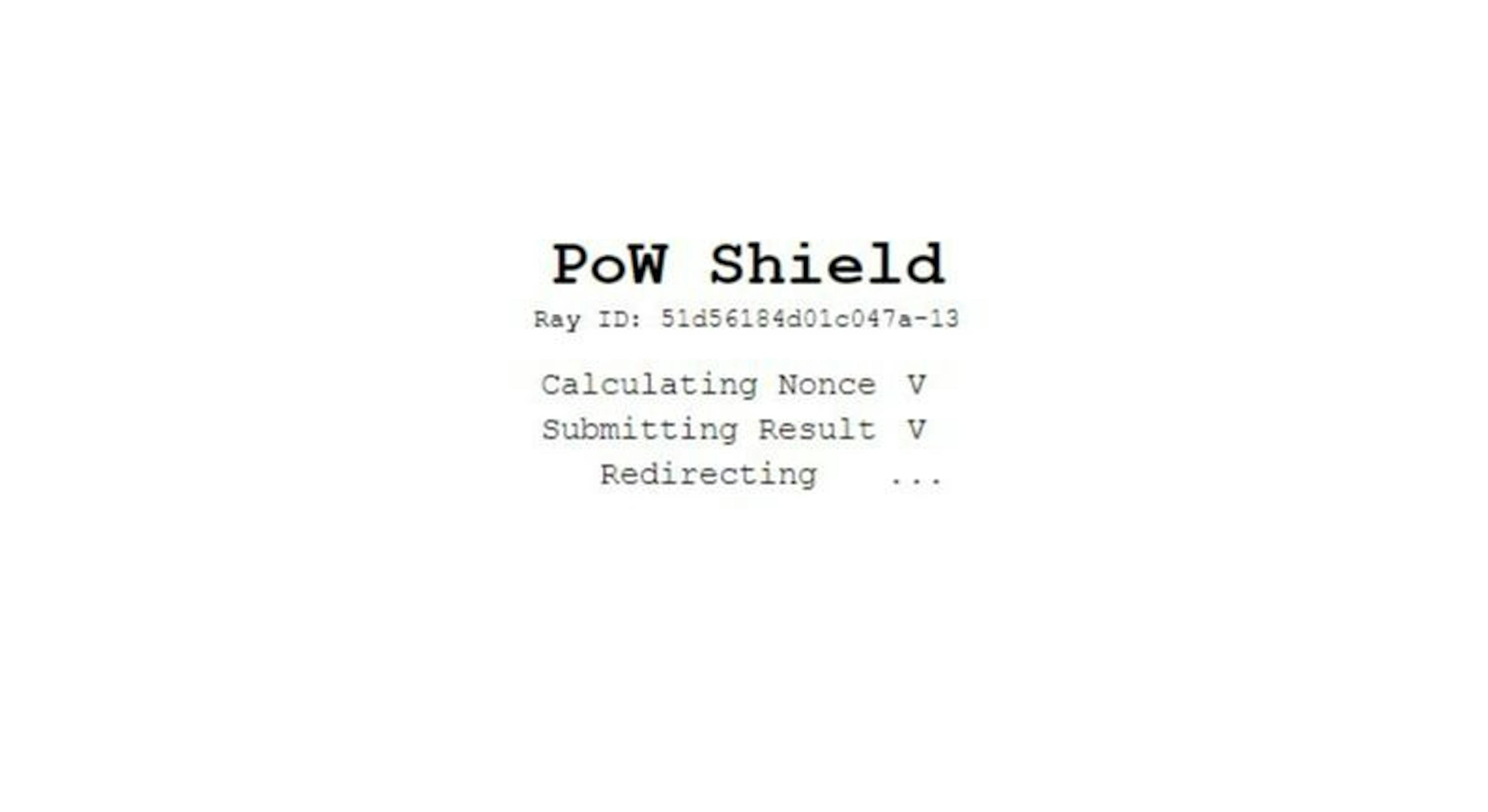 PoW Shield: An Application Layer Proof of Work DDoS Filter