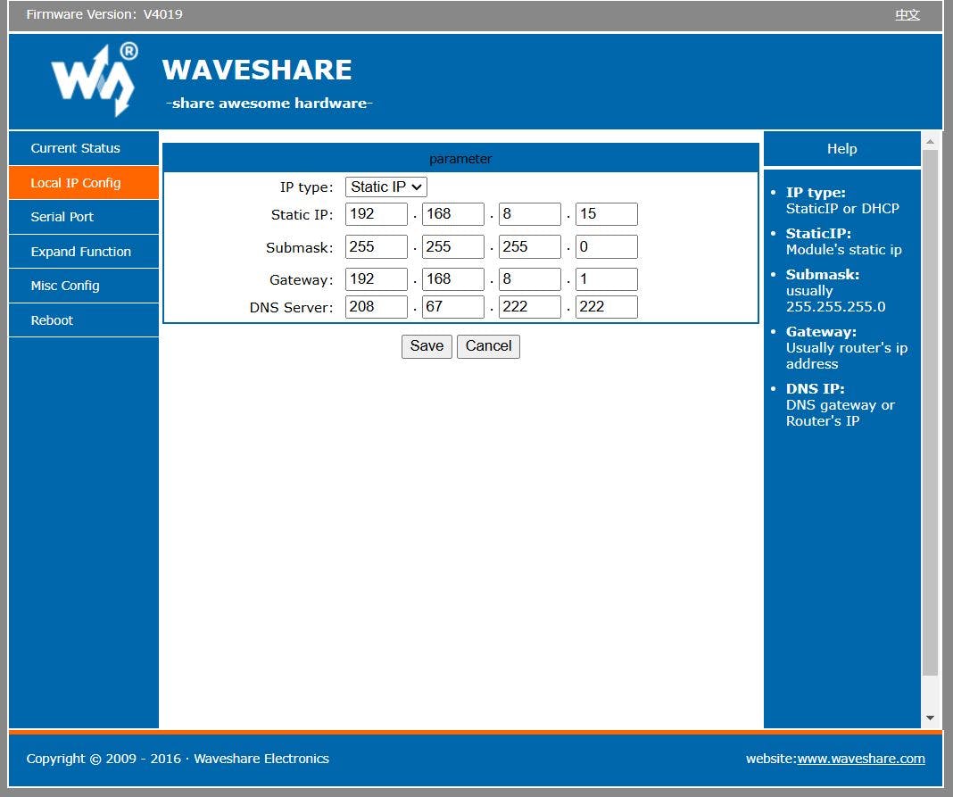 Waveshare homepage