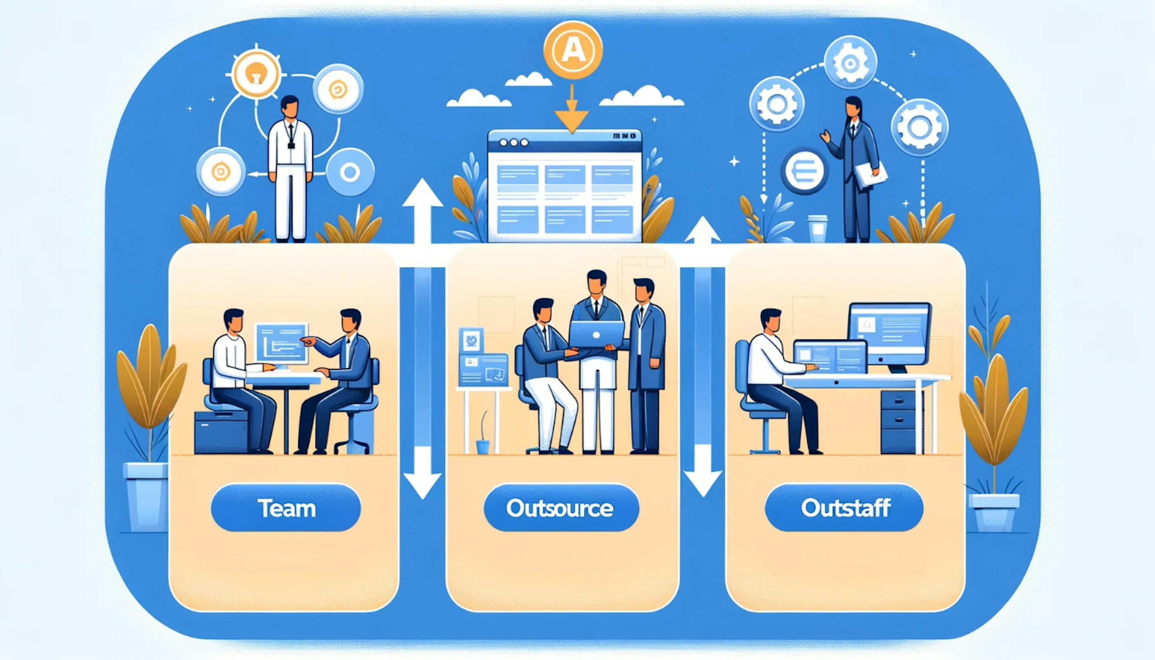 featured image - How to Choose the Best Staffing Model for App Development: Team Augmentation, Outsource, or Outstaff