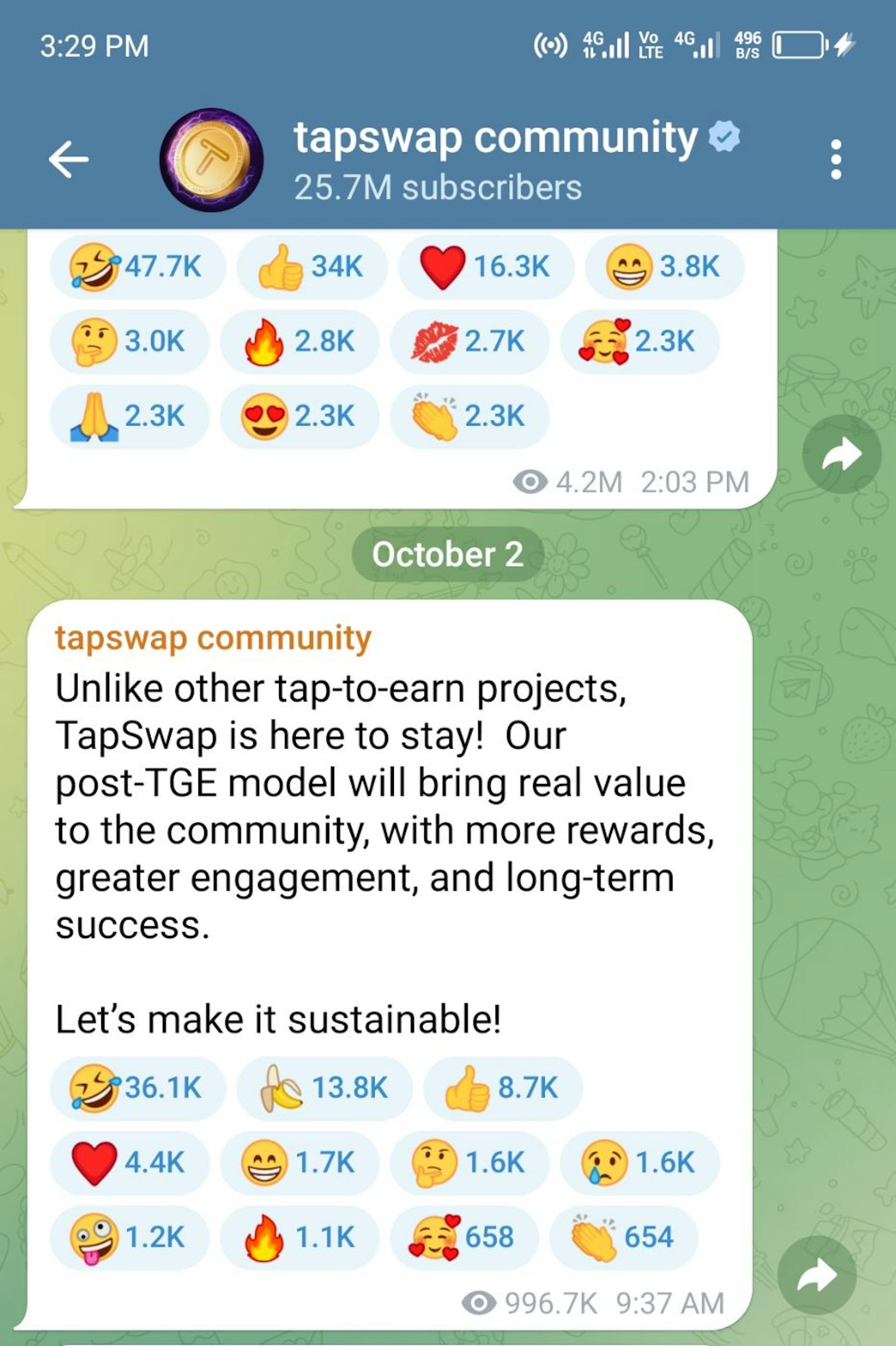 TapSwap's recent update show a strained or failing model