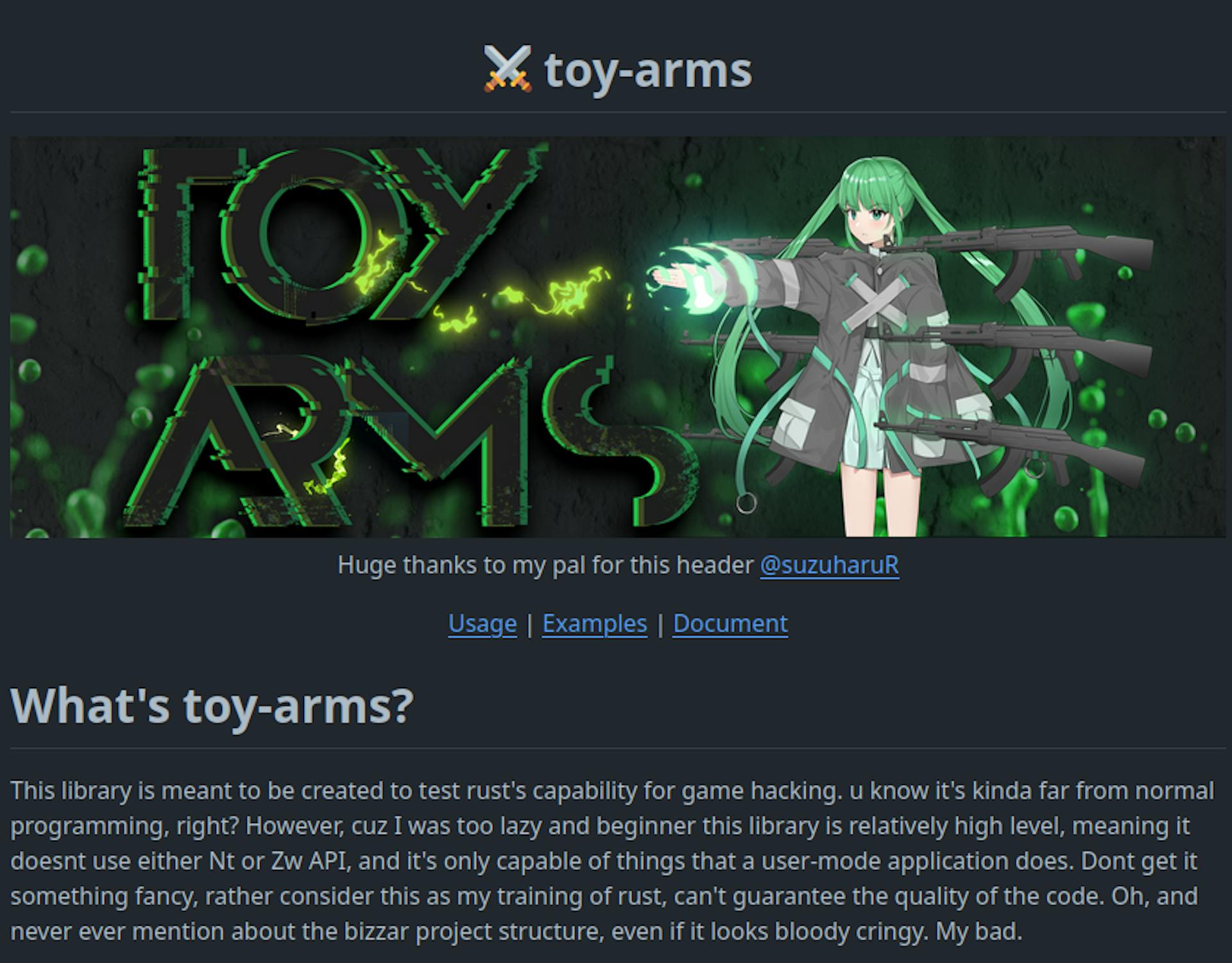 Github of toy-arms