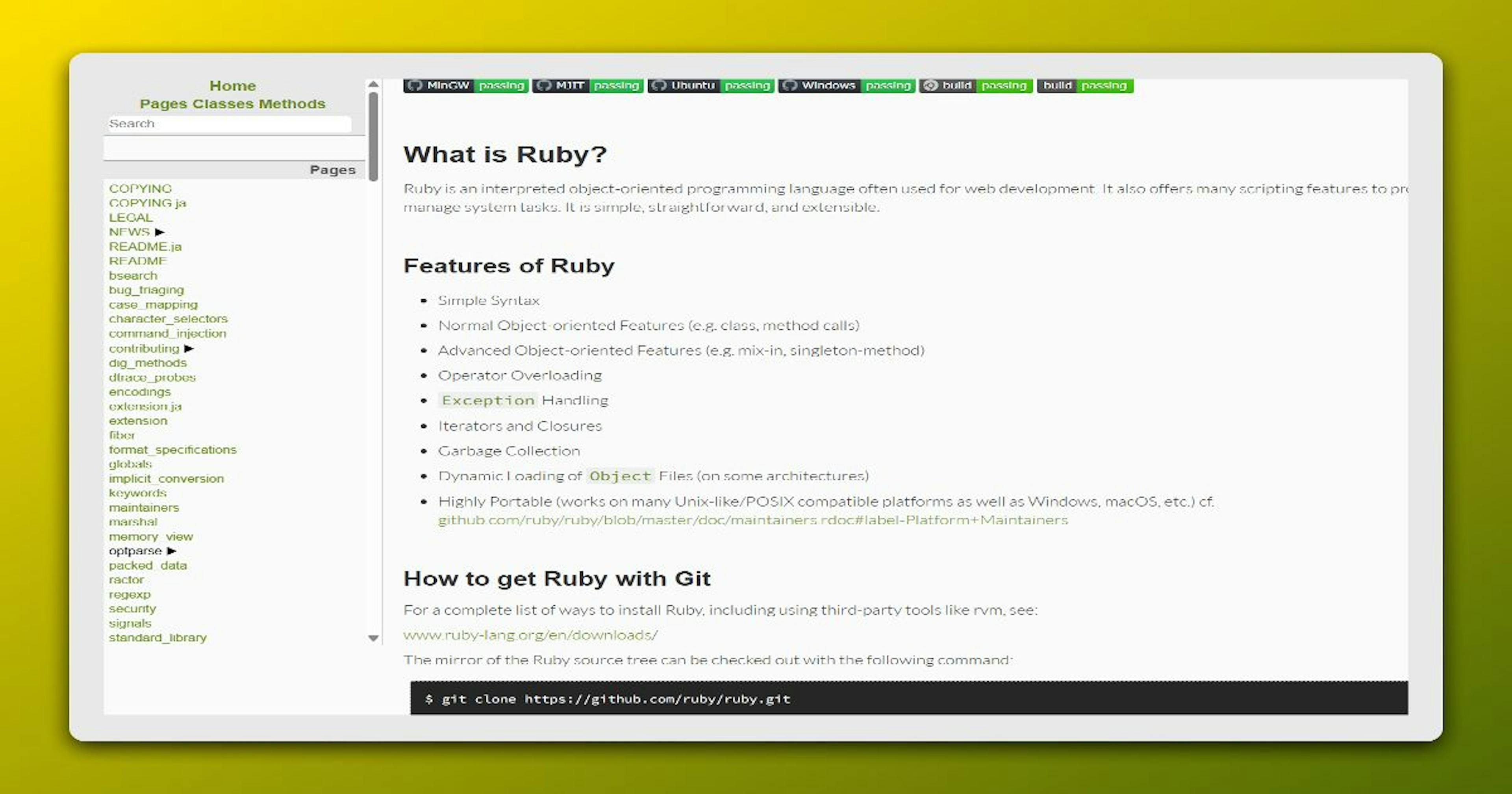 Ruby API