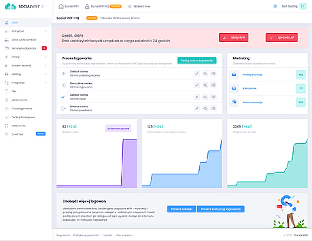 Social WiFi dashboard made with Ember.js