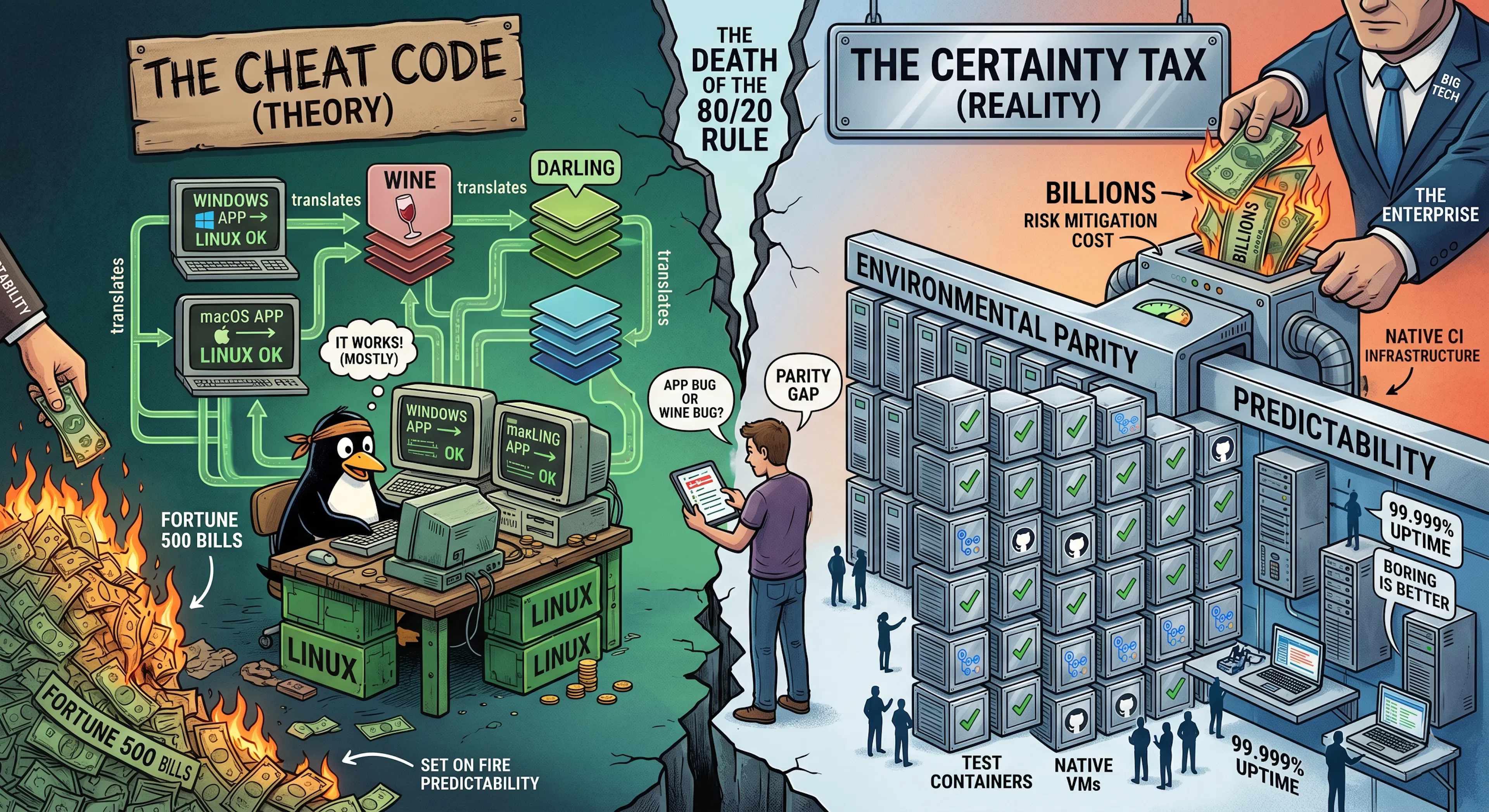featured image - Big Tech Won't Use Wine or Darling for CI: Here's Why