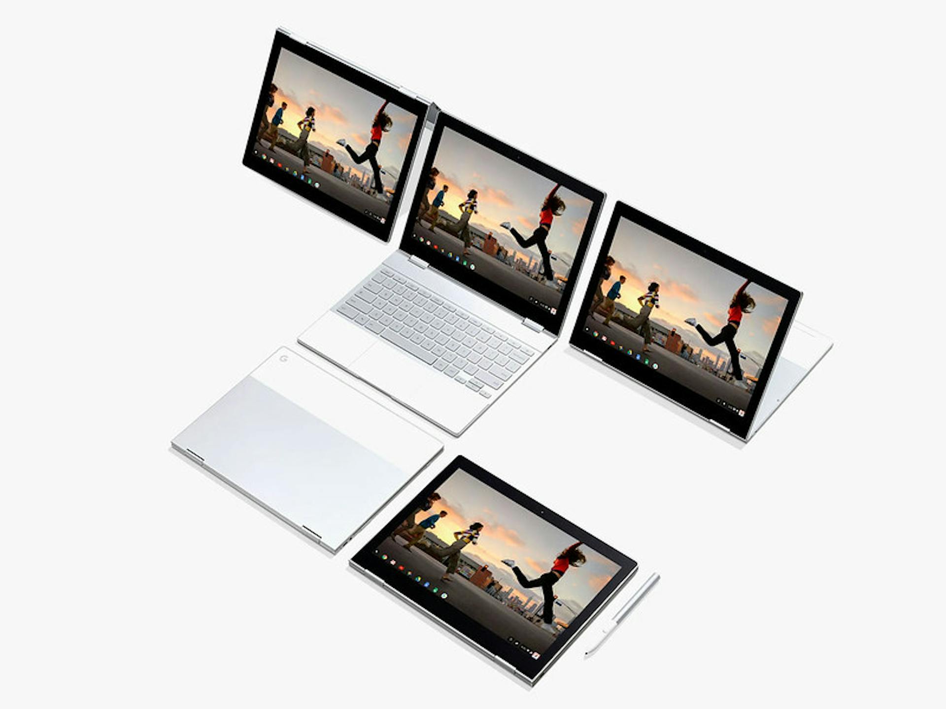 The Pixelbook can be used in many different positions, as a laptop or a tablet. Image credit: Google