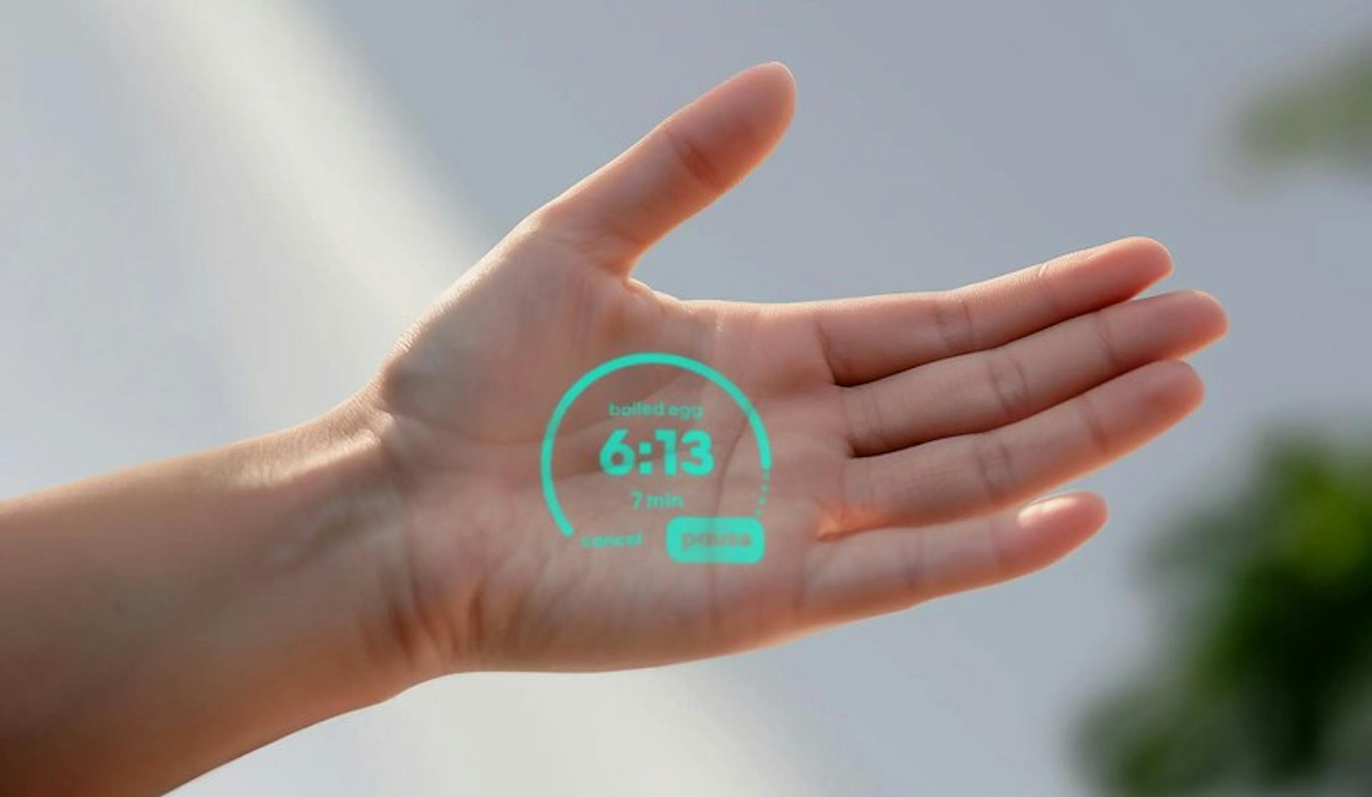 Ai Pin interface projected on a hand