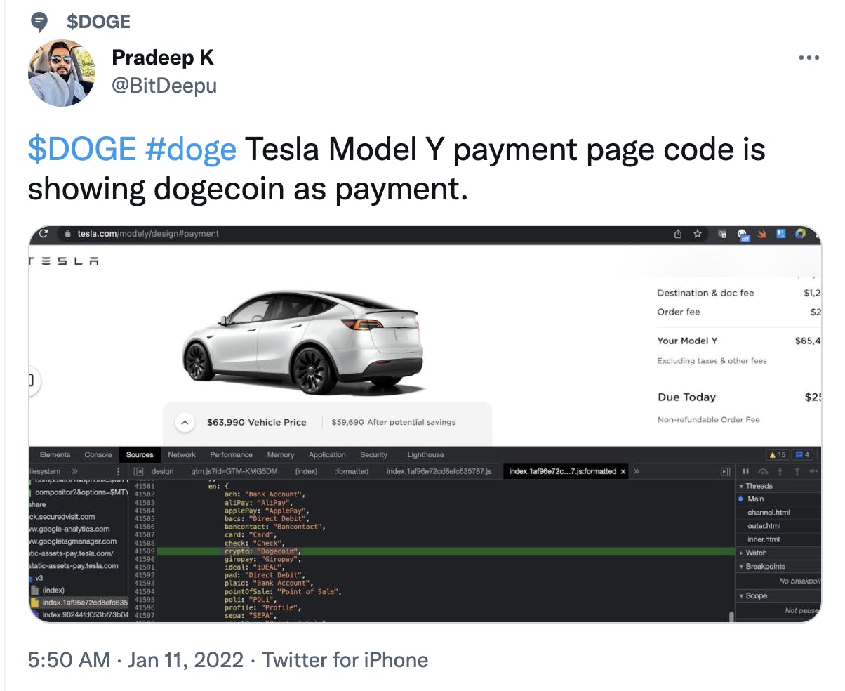 Is Tesla Adding Dogecoin as a Payment Option? | HackerNoon