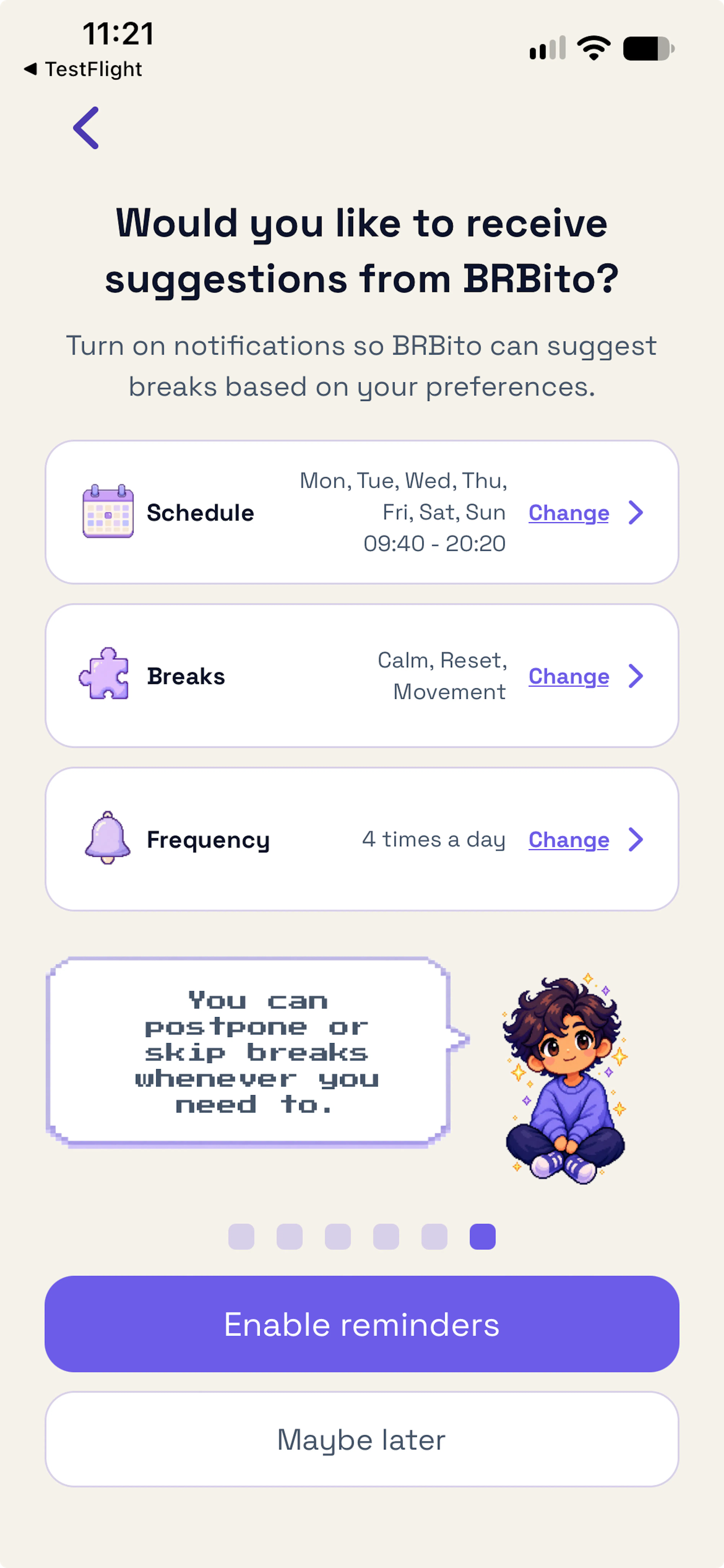 Permission priming gives users context and control before notifications are enabled.