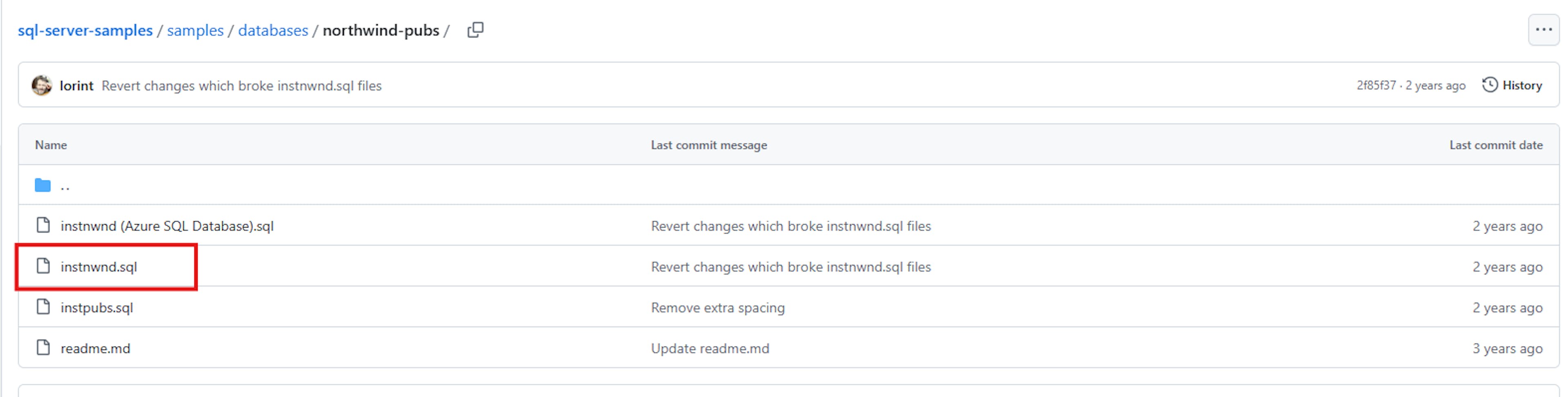 GitHub URL to download the scripts for generating Northwind database