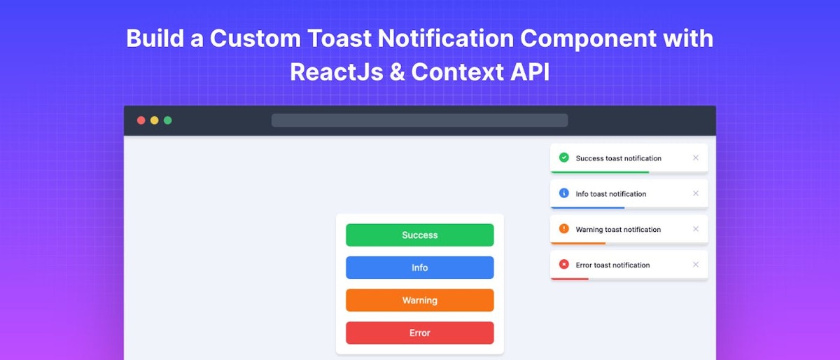 featured image - Using ReactJS and Context API to Build a Custom Toast Notification Component 