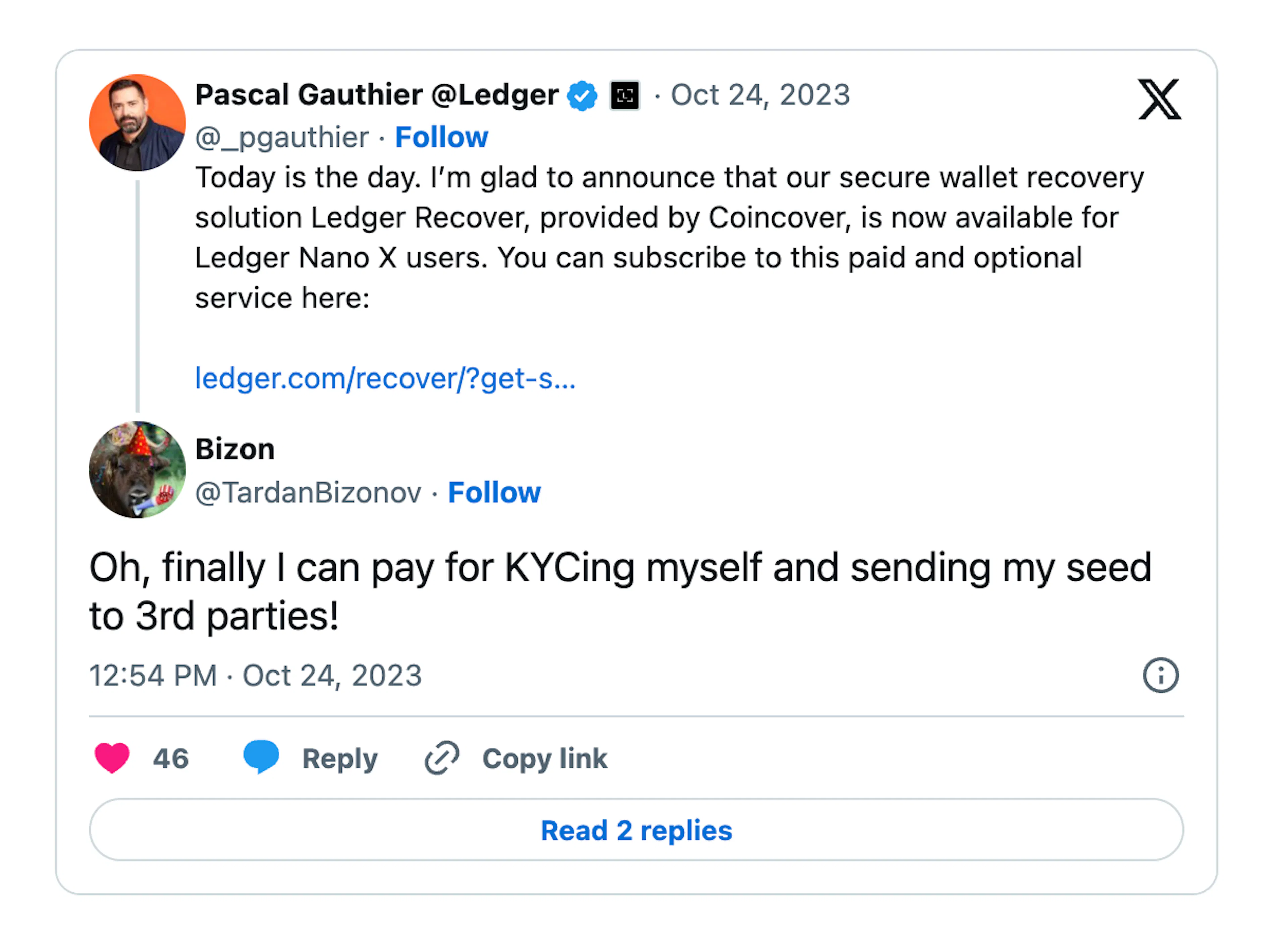 Oh, finally I can pay for KYCing myself and sending my seed to 3rd parties