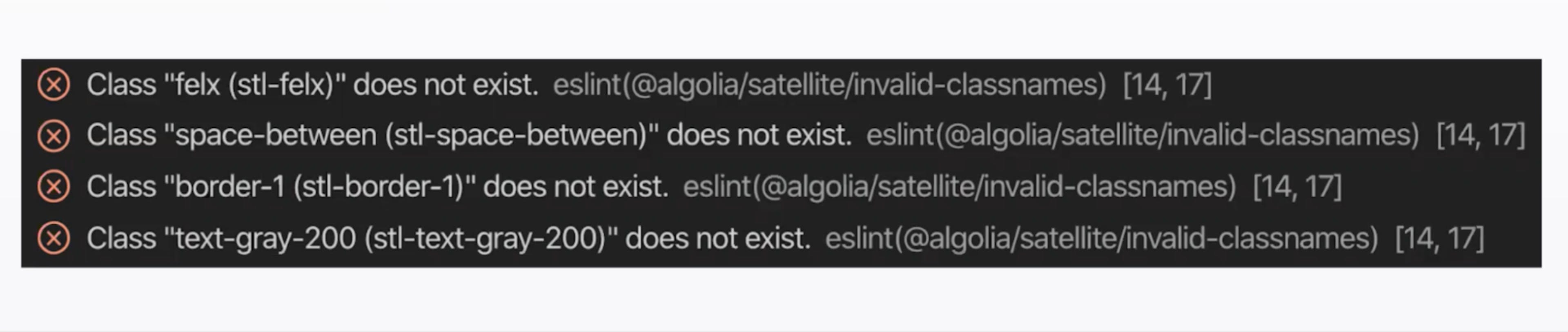 Eslint エラー サンプル