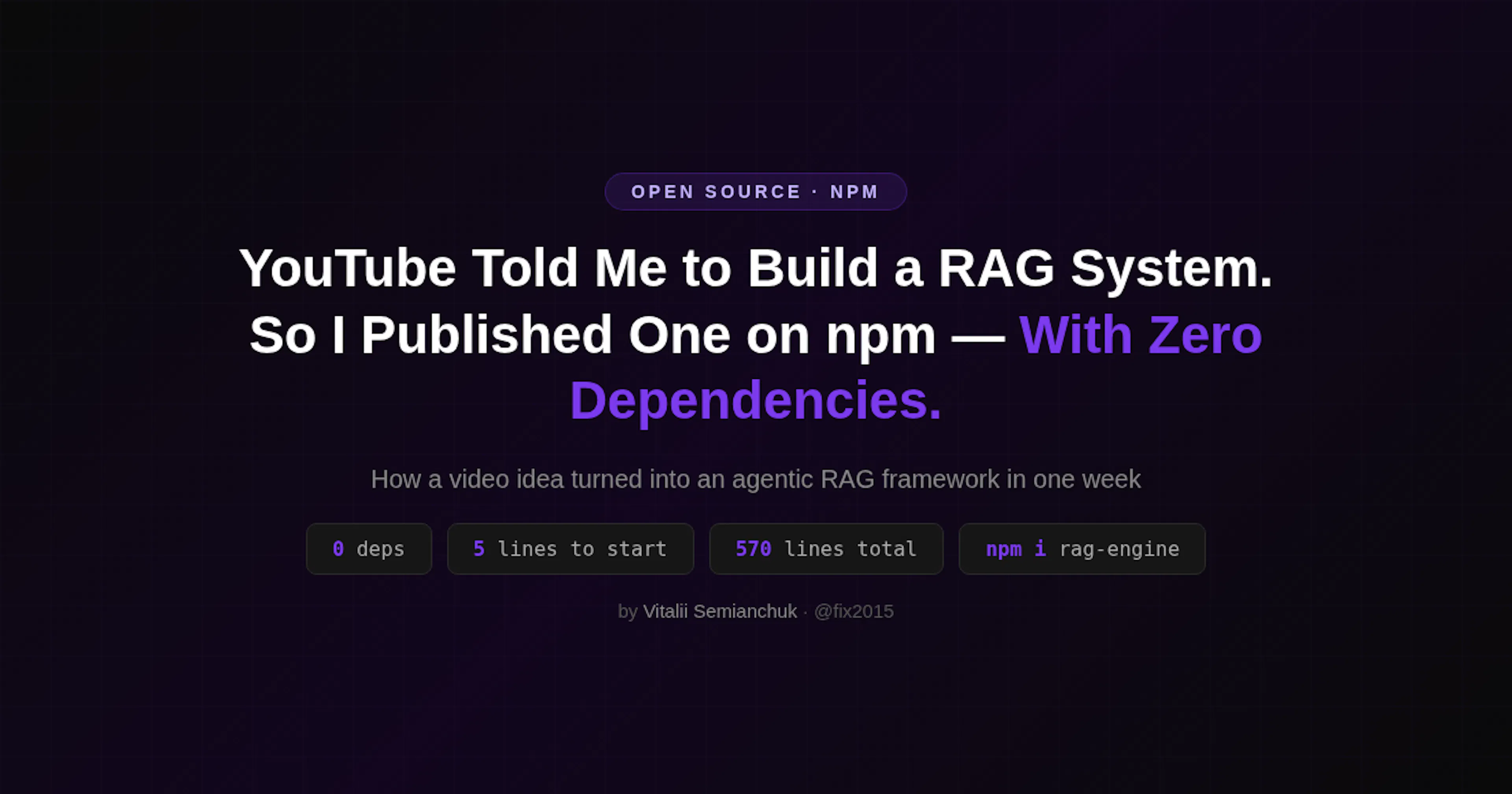 featured image - YouTube Told Me to Build a RAG System—So I Shipped One With Zero Dependencies