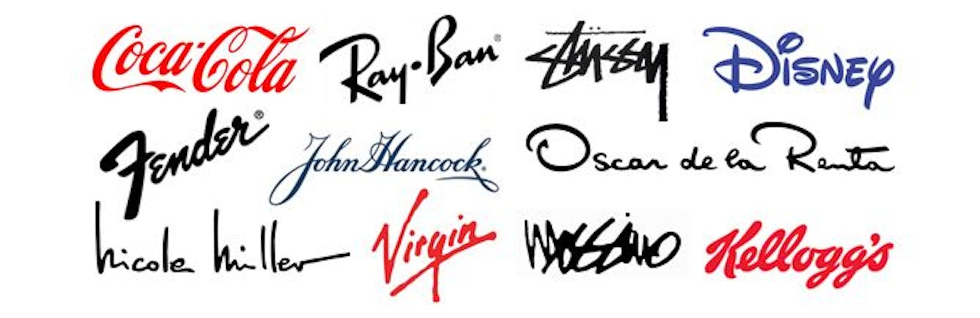 Logos with handwritten fonts