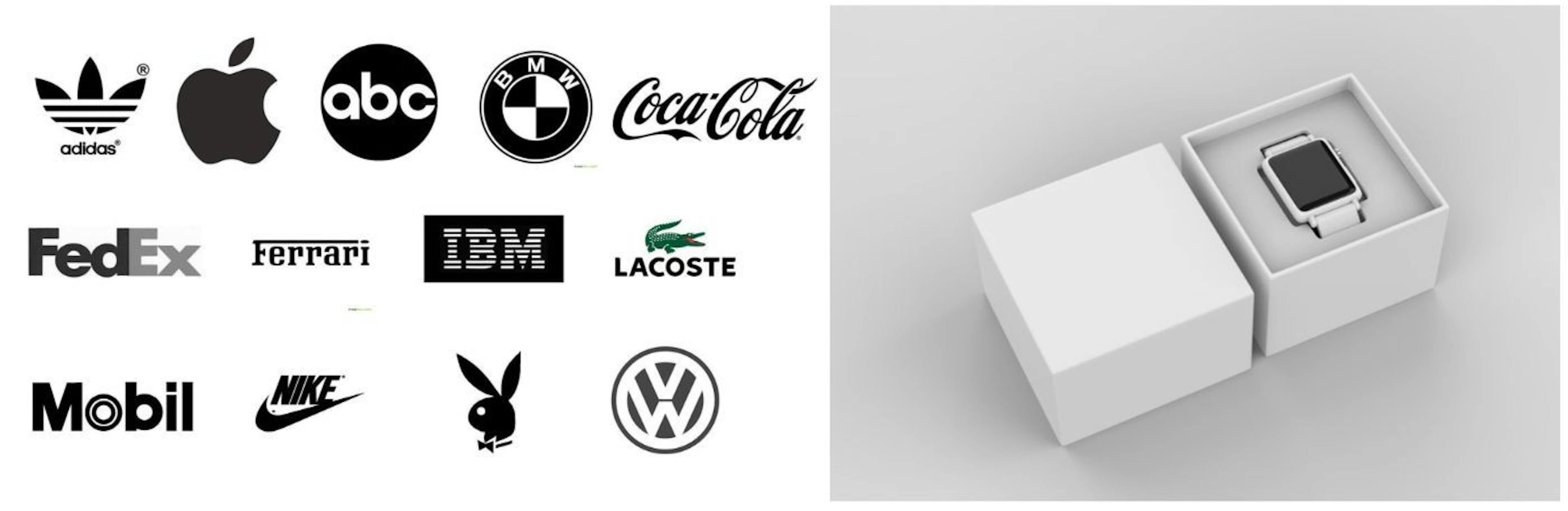 Examples of using white color in logo