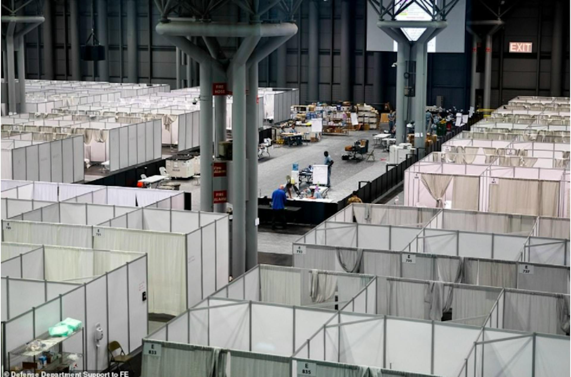 NYC’s Javits Center has been converted from a convention center into a field hospital