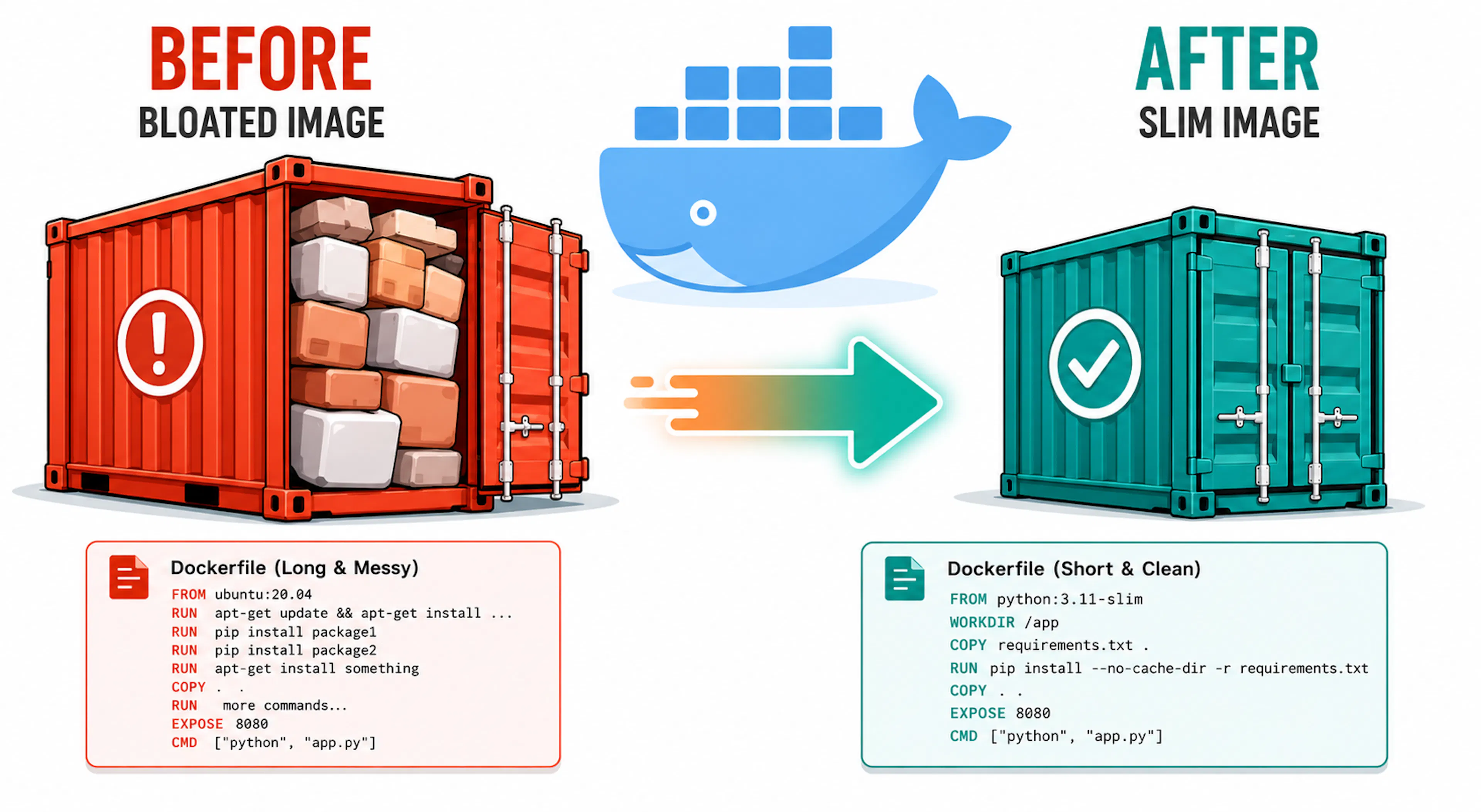 featured image - How to Make Docker Builds Smaller and Faster