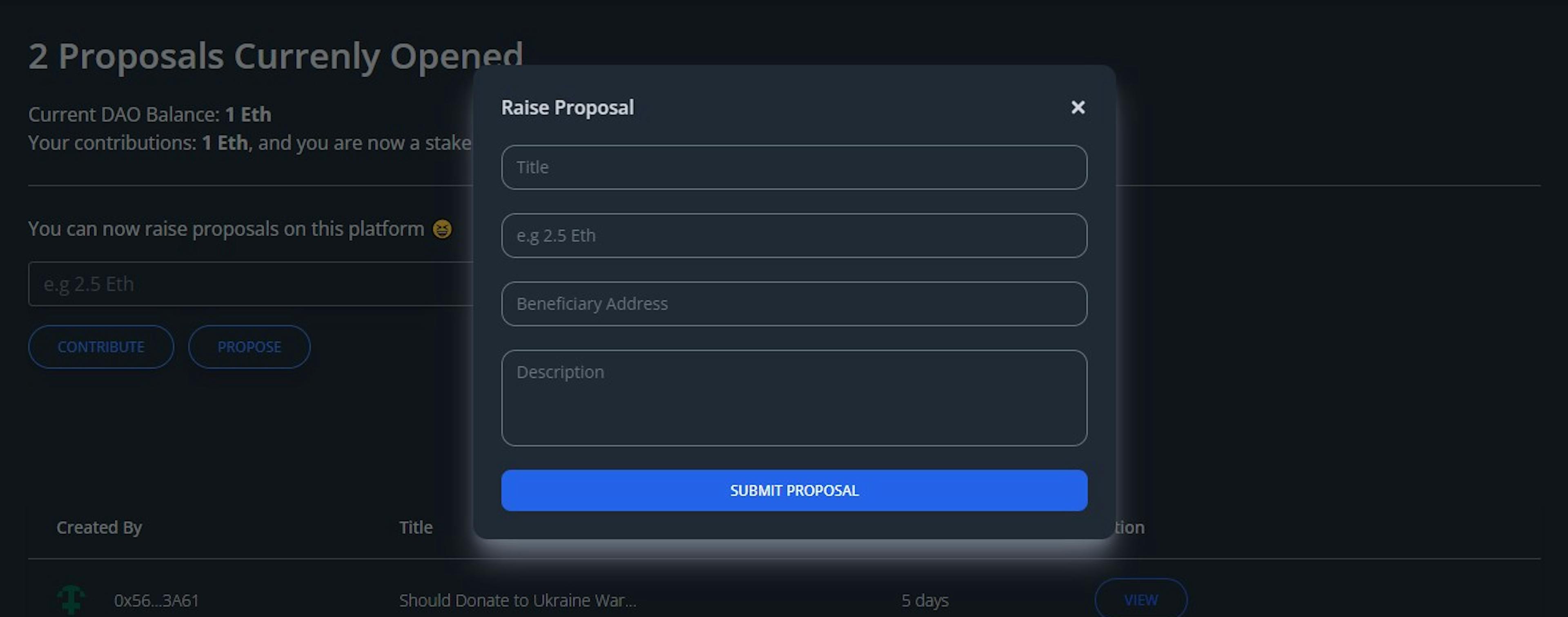 Create Proposal Component