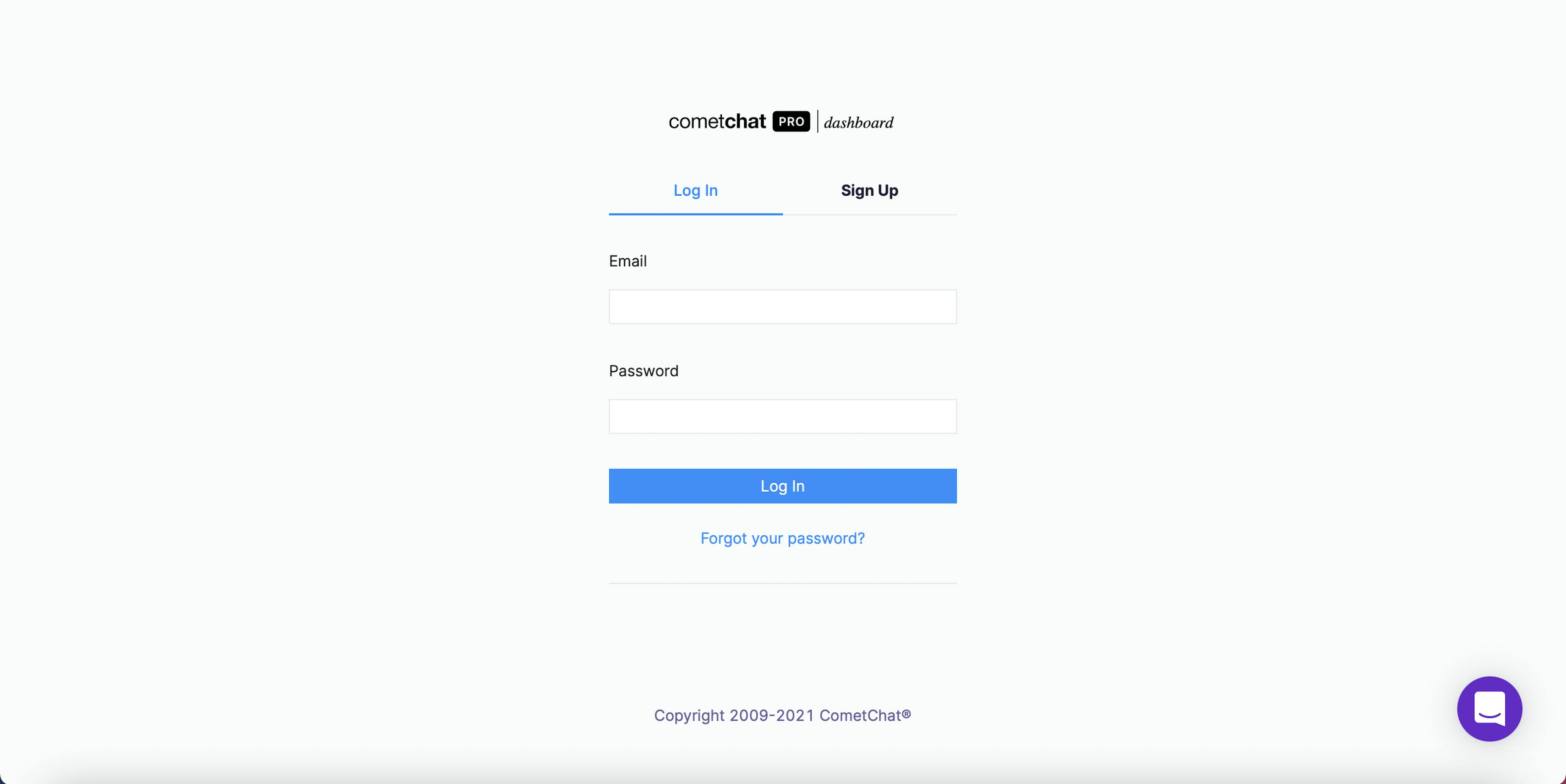 Log in to the CometChat Dashboard with your created account
