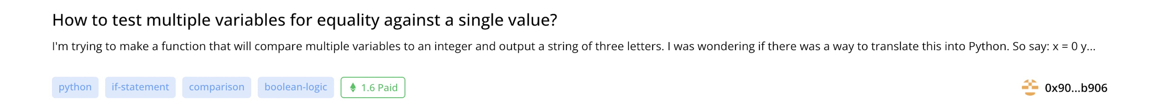 Single Question Component