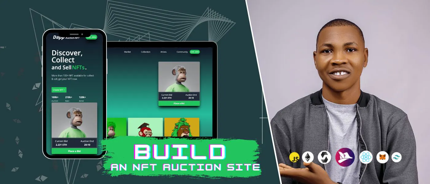 featured image - The Essential Guide to Building an NFT Auction Site with React, Solidity, and CometChat