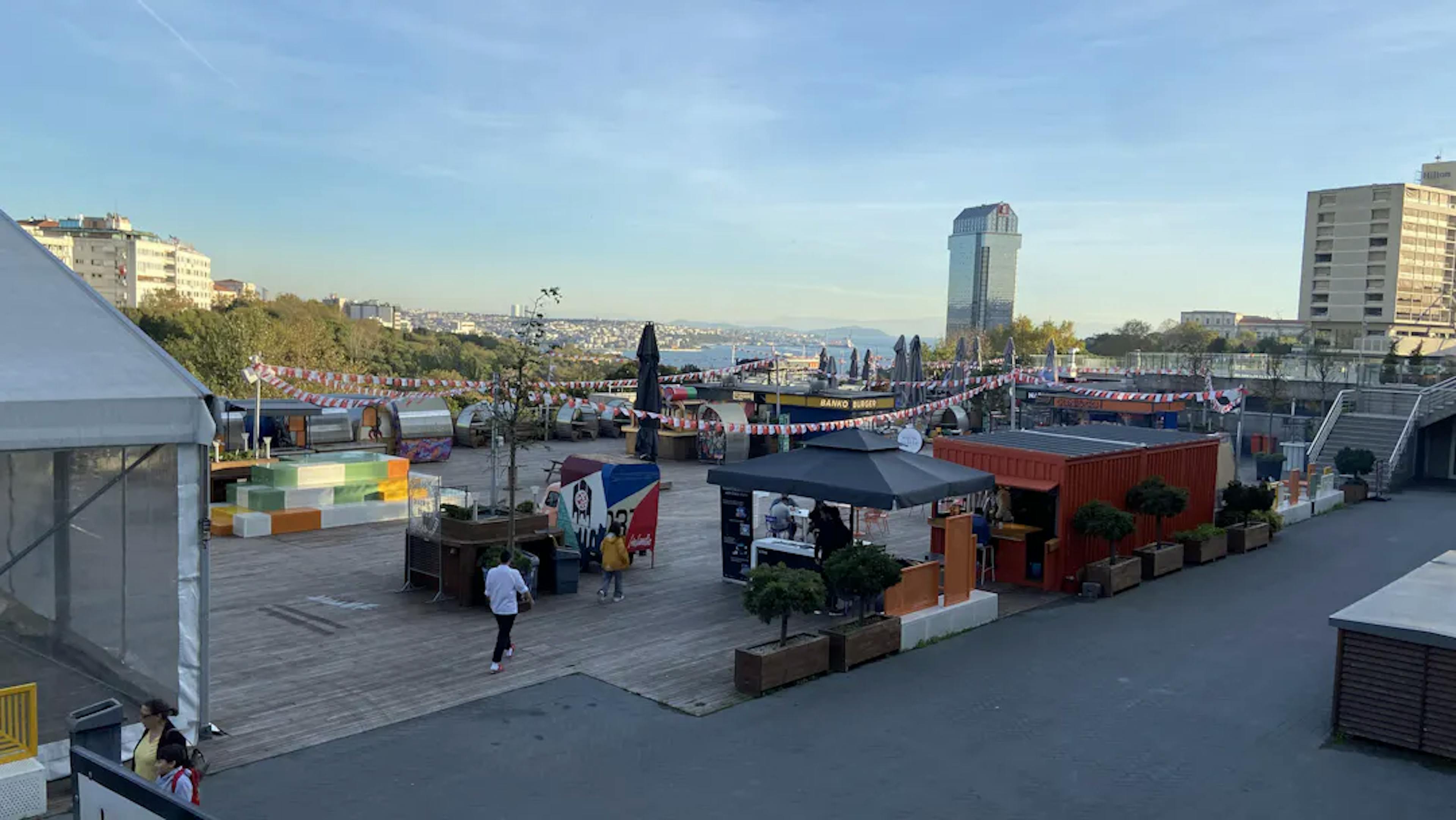 Estambul, L2DAYS, 14 de noviembre de 2023. Me hospedé en el patio de comidas al costado del edificio de conferencias. Mosyo Coffee, donde tuvo lugar zkCafe, está al frente.